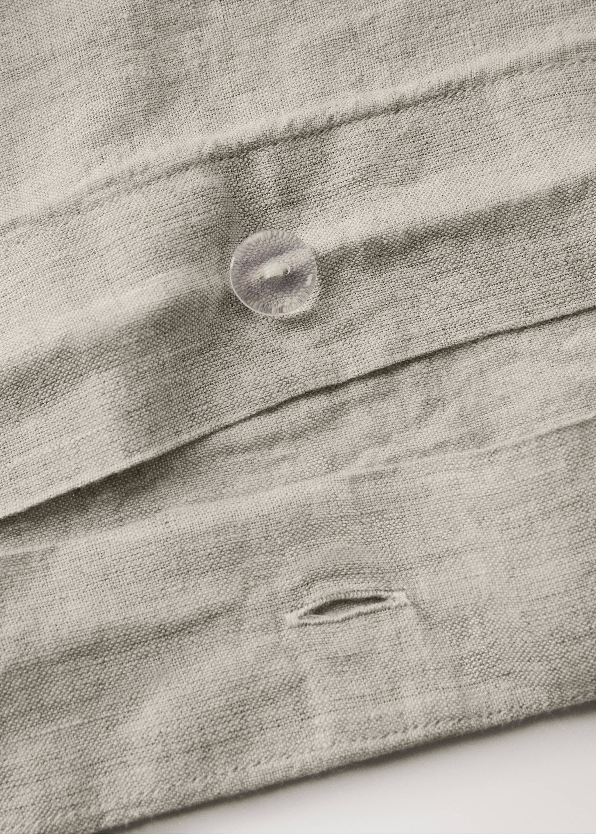 Washed linen duvet cover for 180/200 cm bed - Details of the article 1, Sand. Ref: 27002947-00.