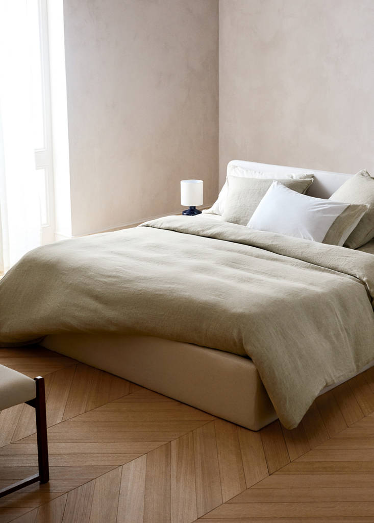 Washed linen duvet cover for 135/140 cm bed — Sand