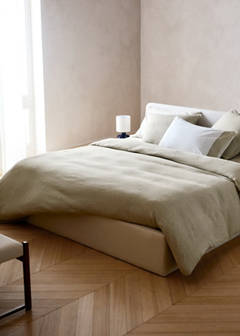 Washed linen duvet cover for 135/140 cm bed — Sand 1