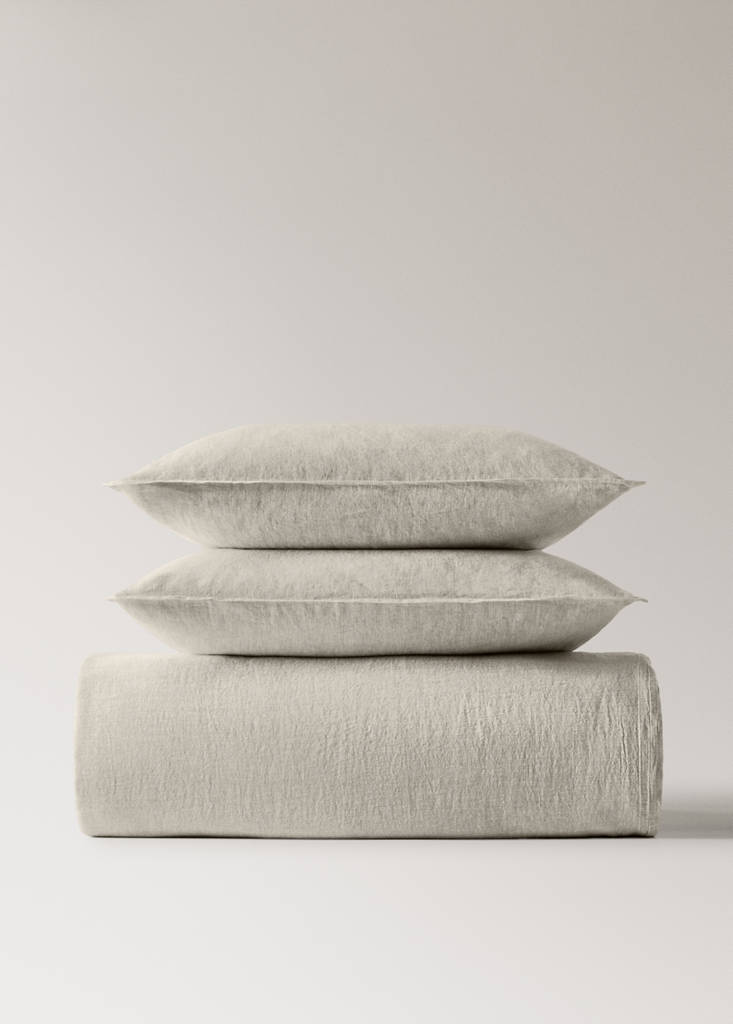 Washed linen duvet cover for 135/140 cm bed — Sand