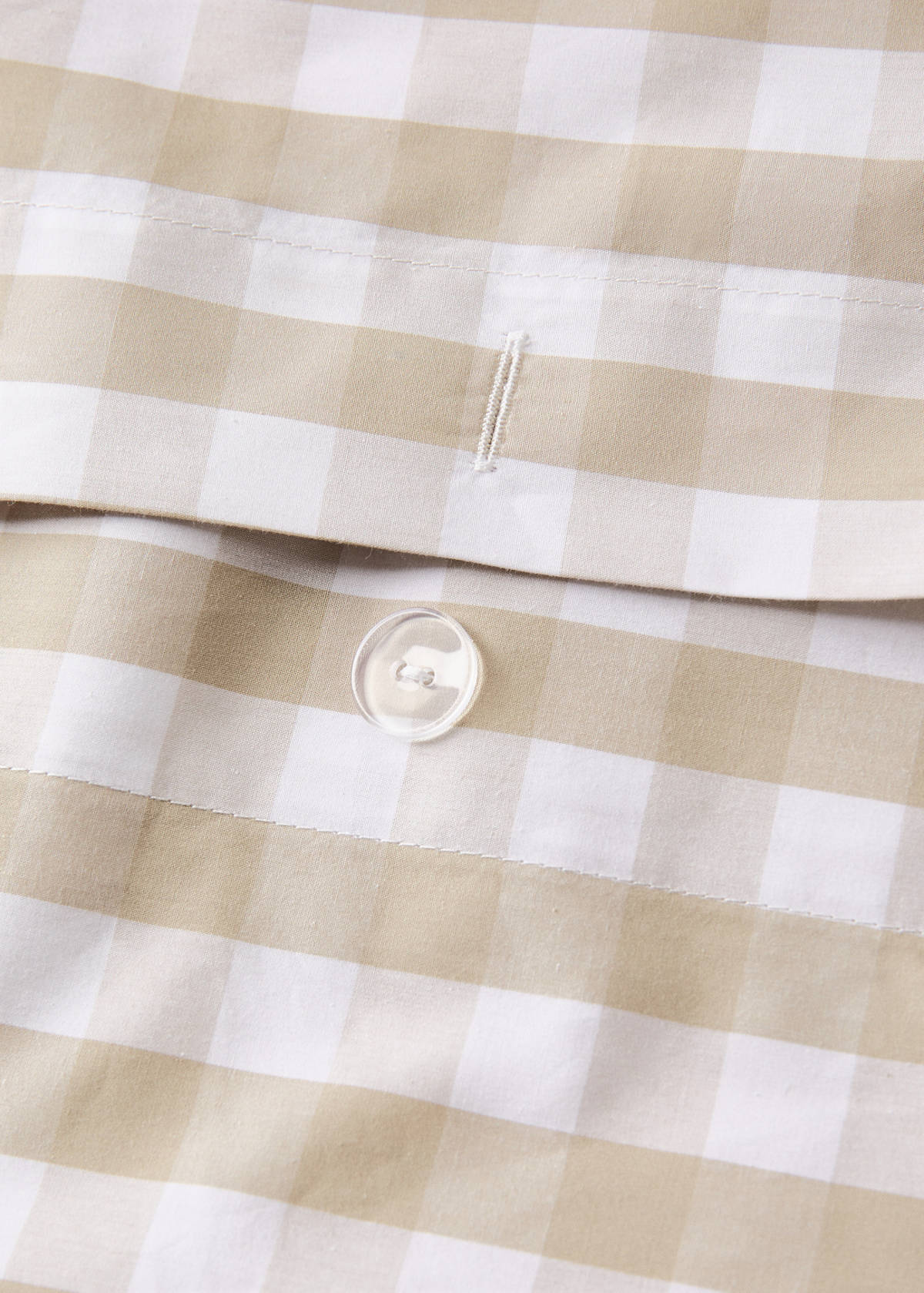 Vichy check percale cotton duvet cover Bed 180/200 cm — Tobacco Brown