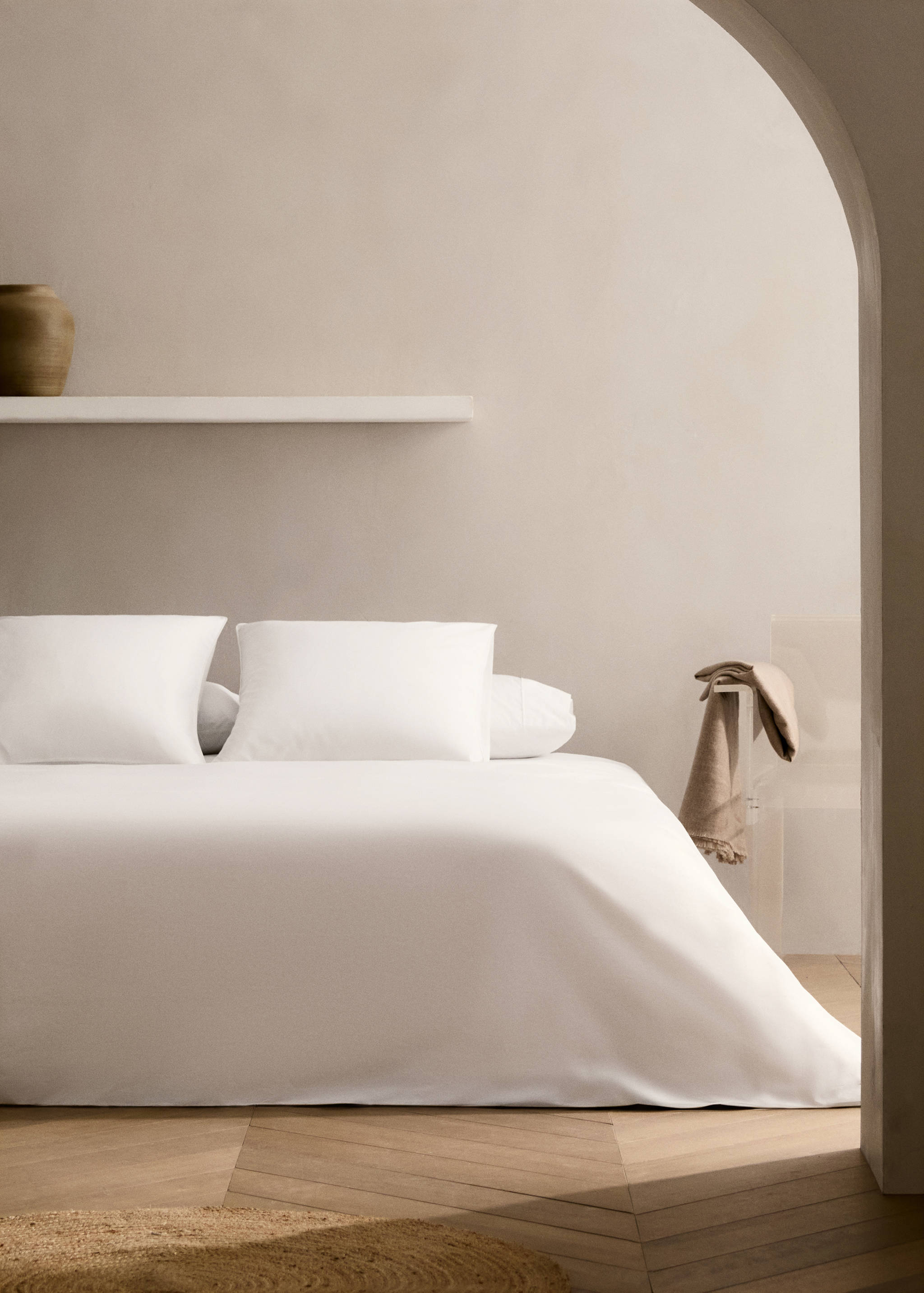 500 threads cotton percale duvet cover King bed - General plane