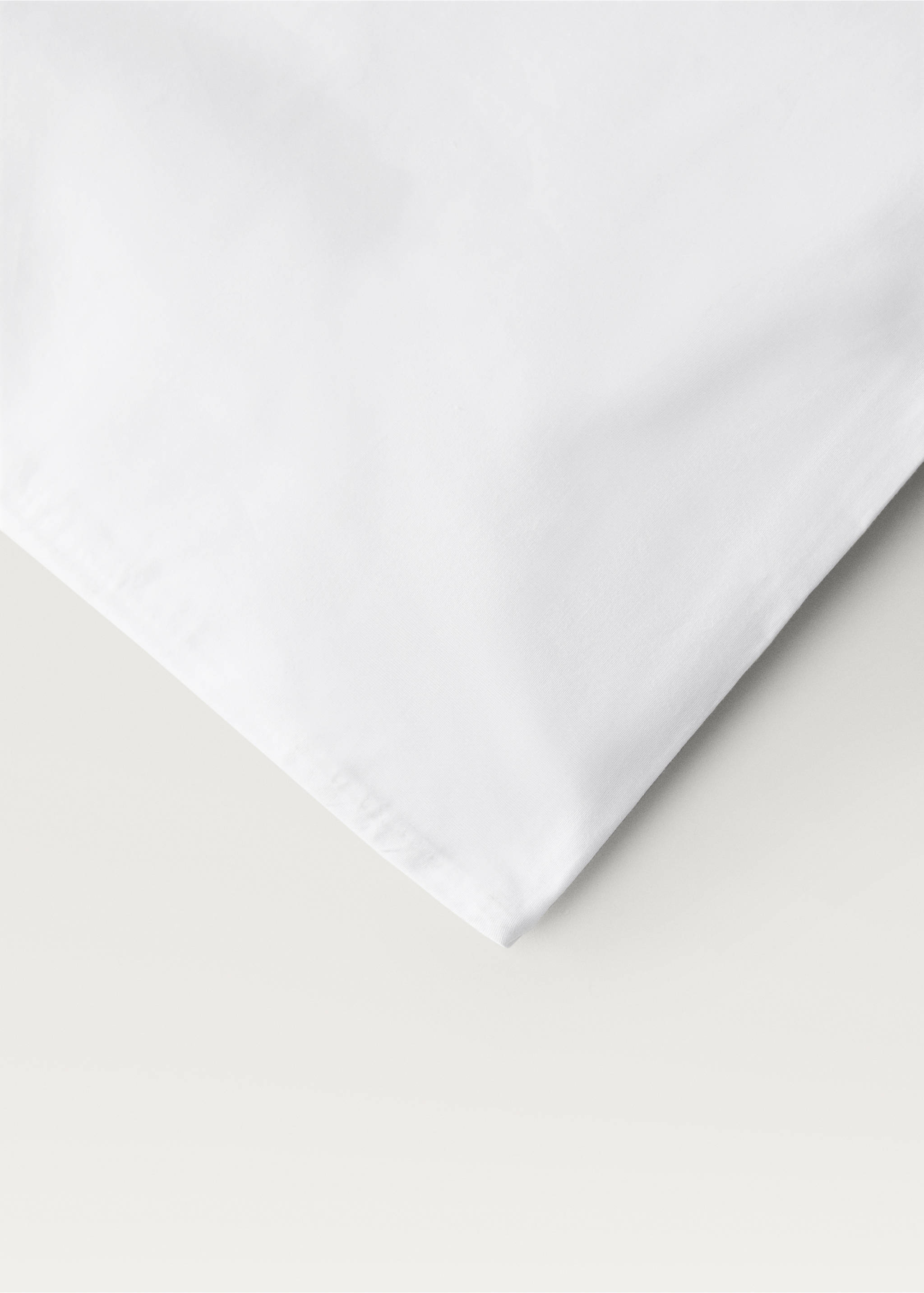 Povlak na přikrývku z bavlněného perkálu s hustotou 500 vláken, na postel 90 cm - Detail zboží 2, Bílá. Ref: 27002960-00.
