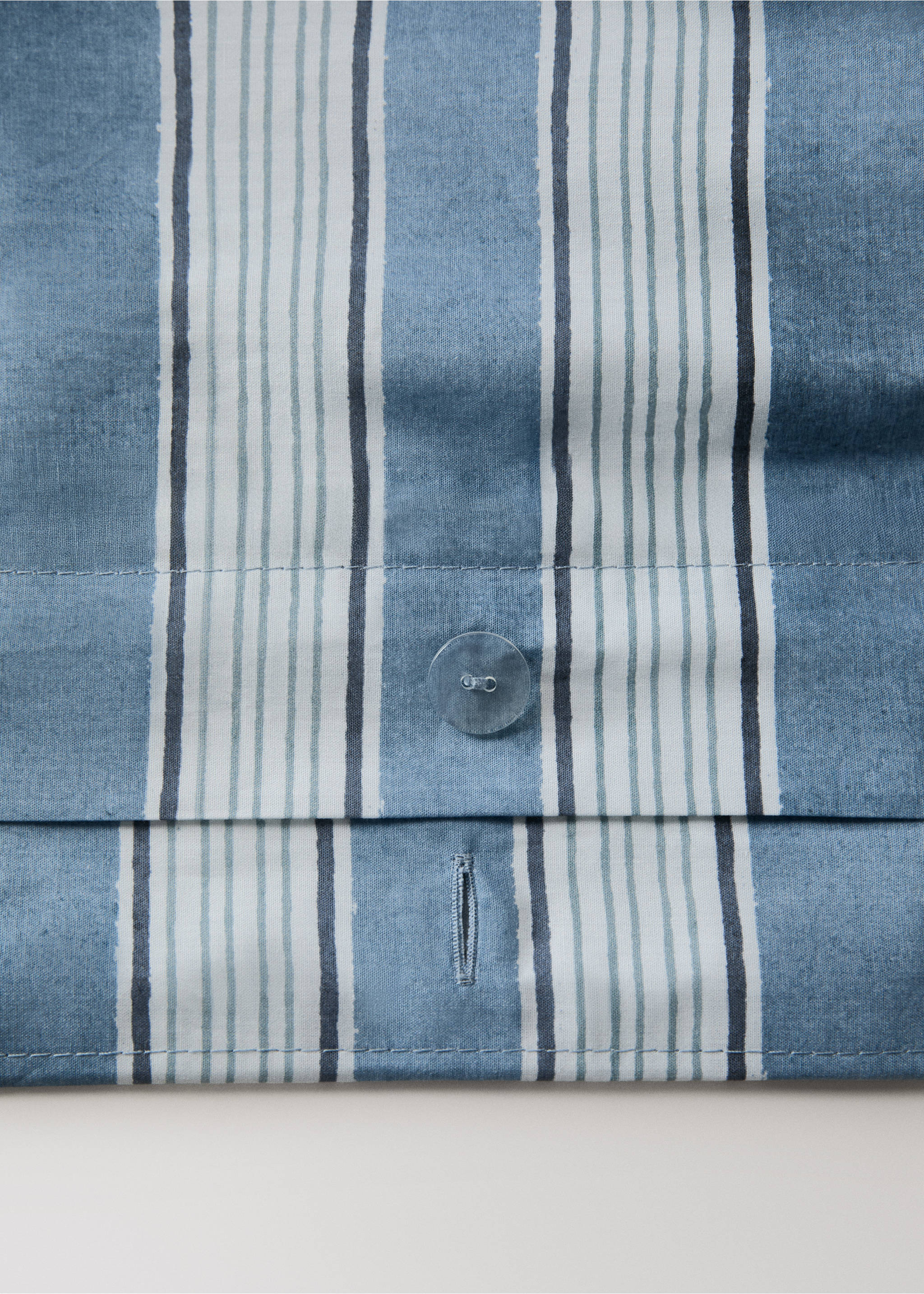 Watercolour Broad Stripes Duvet Cover for 90 cm Bed - Details of the article 1, Blue. Ref: 27002962-00.