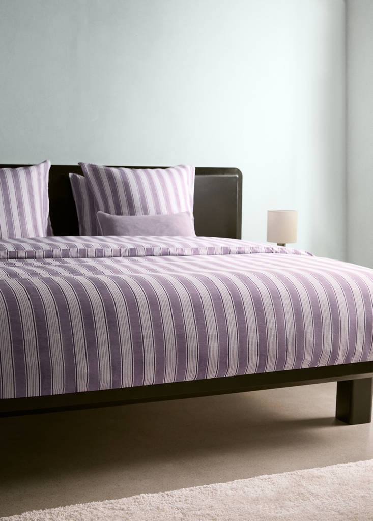 Watercolour Broad Stripes Duvet Cover for 90 cm Bed — Blackberry