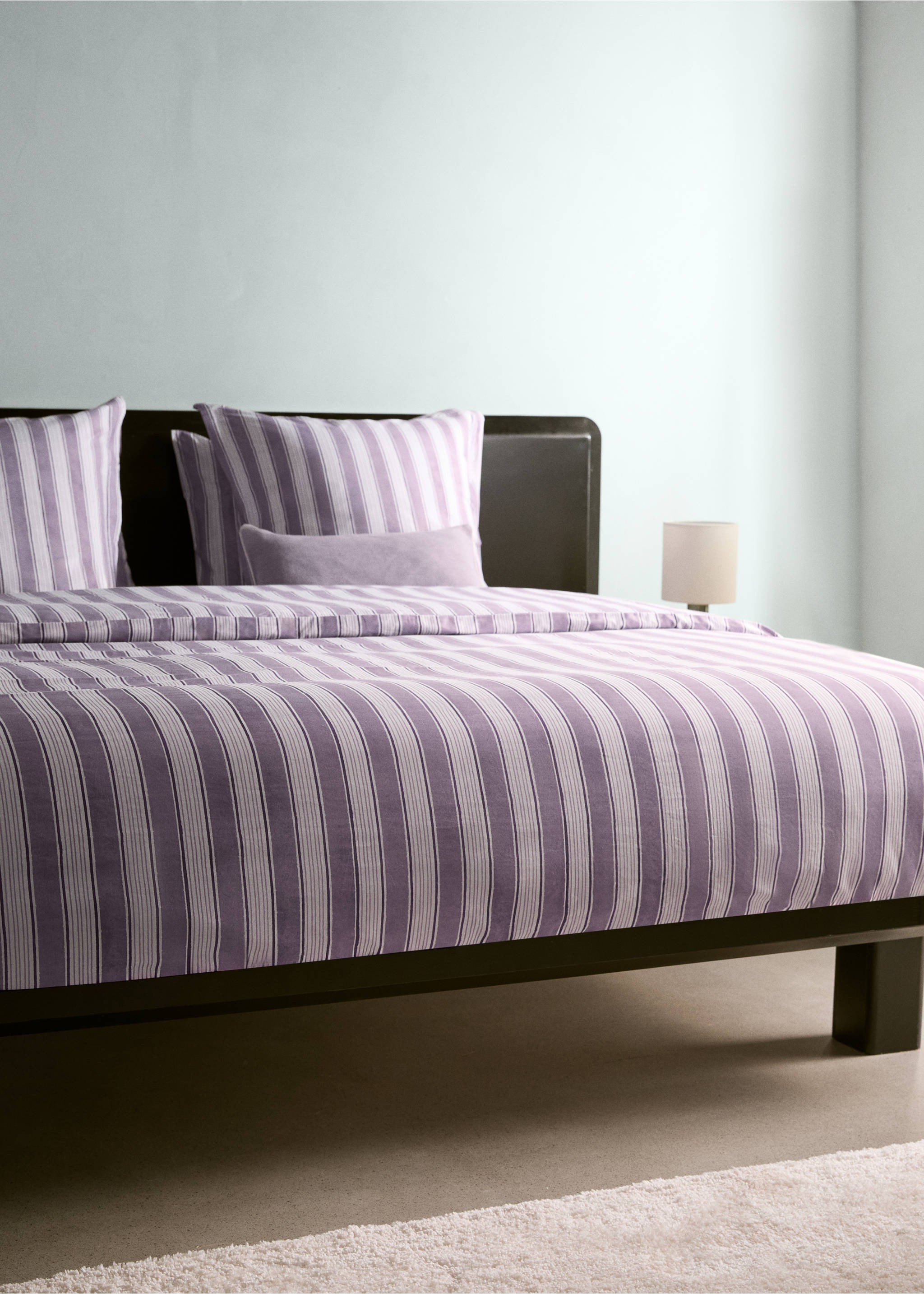 Watercolour Broad Stripes Duvet Cover for 90 cm Bed - Details of the article 7, Blackberry. Ref: 27002962-00.