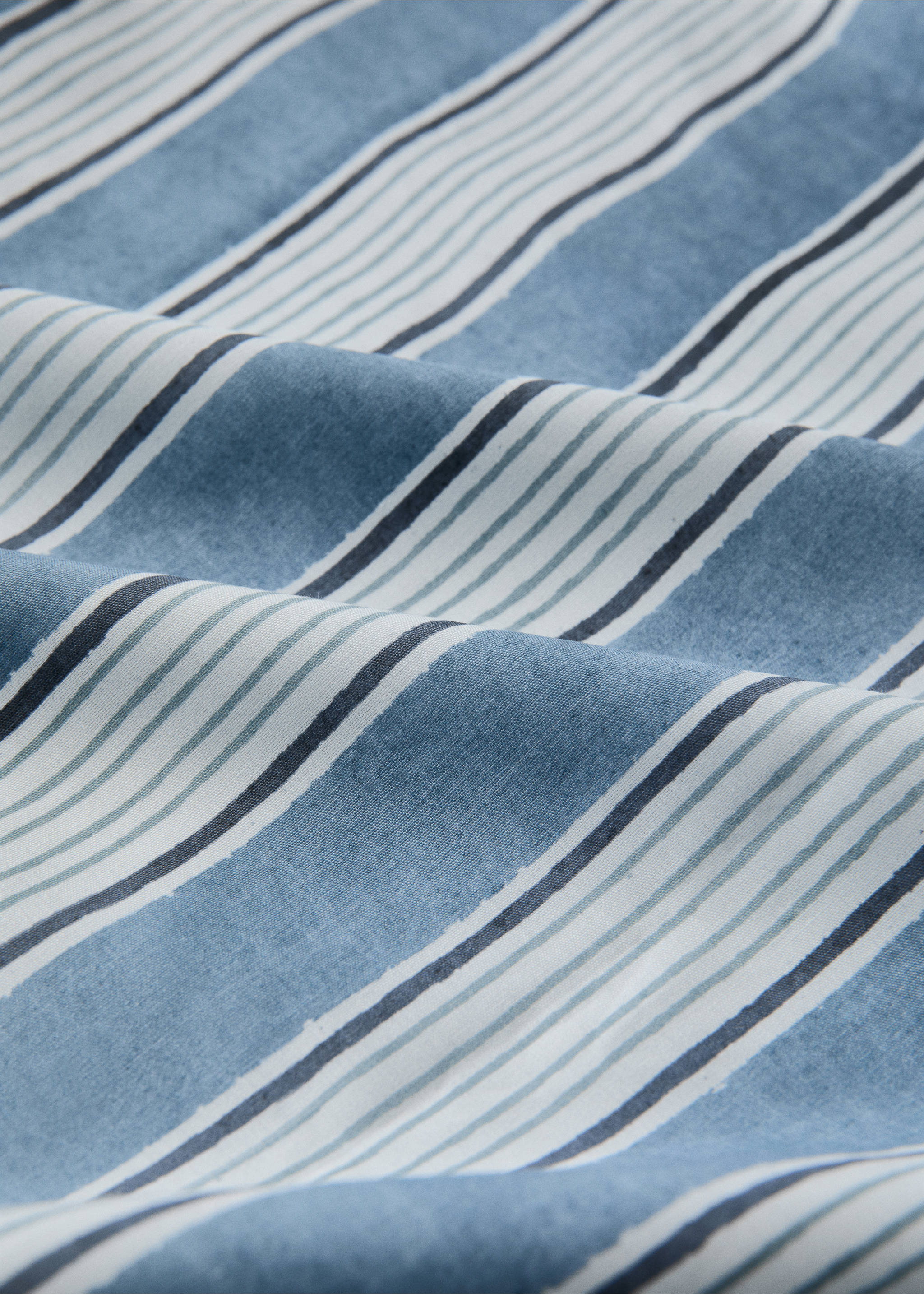 Watercolour Broad Stripes Duvet Cover for 150/160 cm Bed - Details of the article 2, Blue. Ref: 27002964-00.