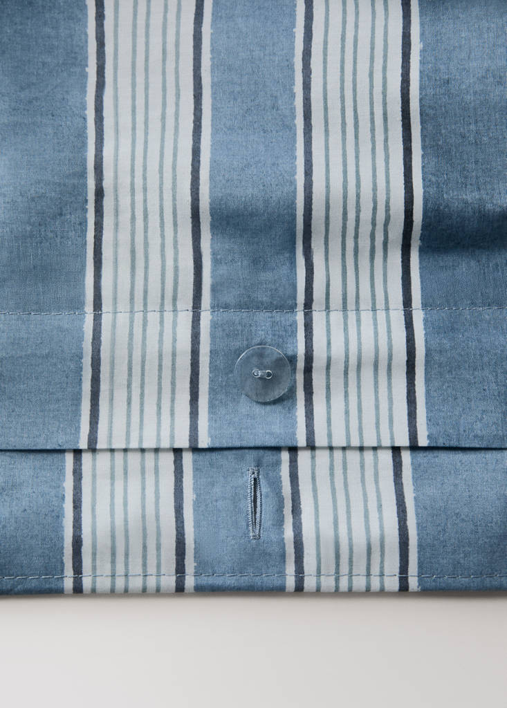 Watercolour Wide Stripes Duvet Cover for Bed 180/200 cm — Blue