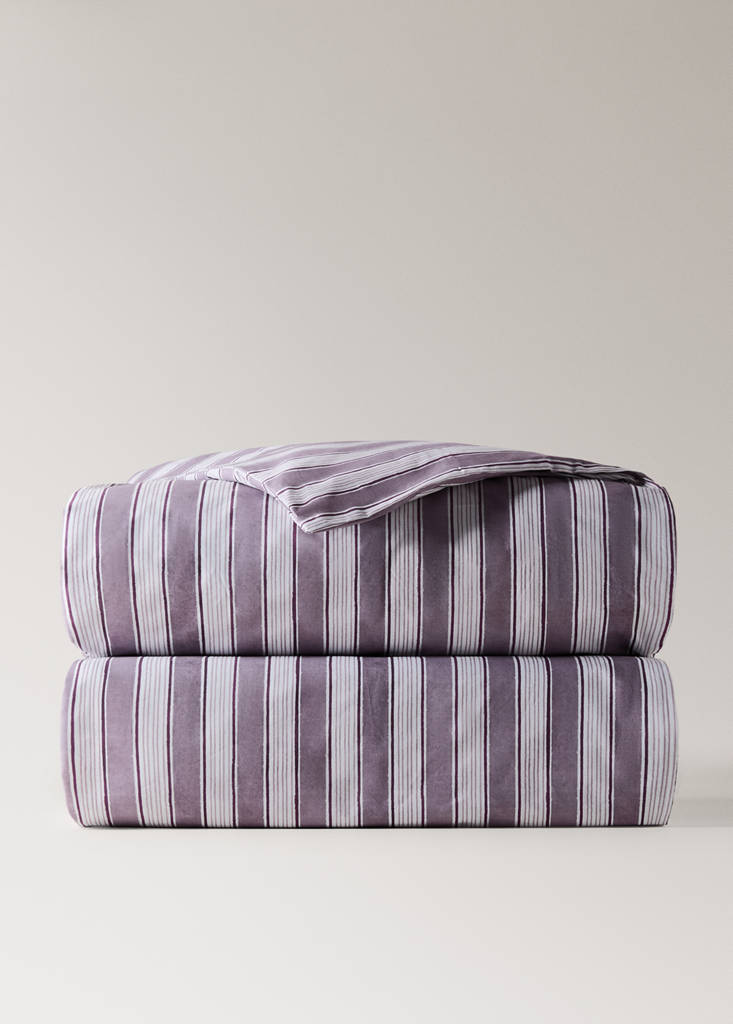 Watercolour Wide Stripes Duvet Cover for Bed 180/200 cm — Blackberry