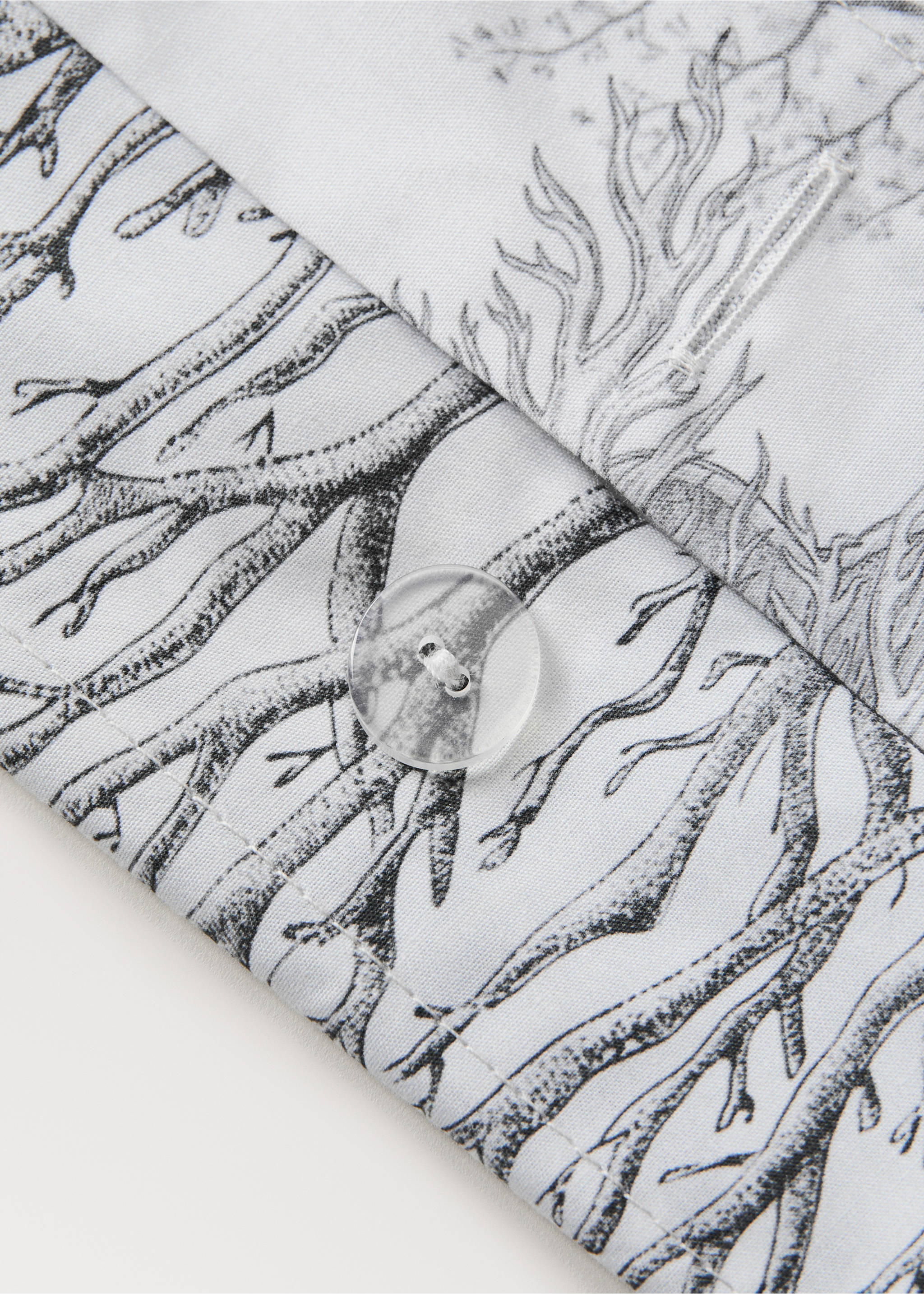 Percale printed duvet cover sea background 90 cm bed - Details of the article 2, Grey. Ref: 27002966-00.
