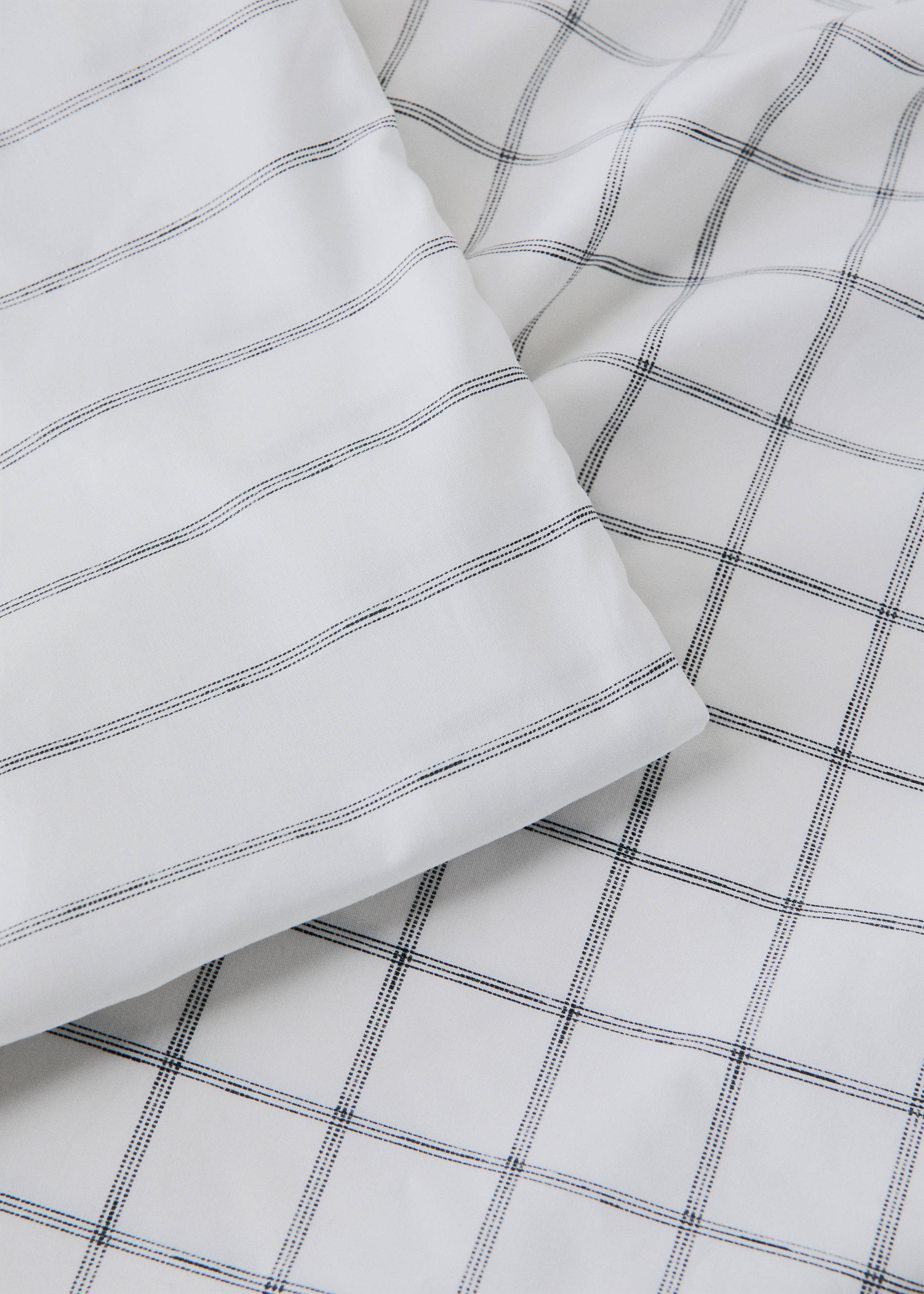 Reversible check and stripe duvet cover for 90 cm bed - Details of the article 1