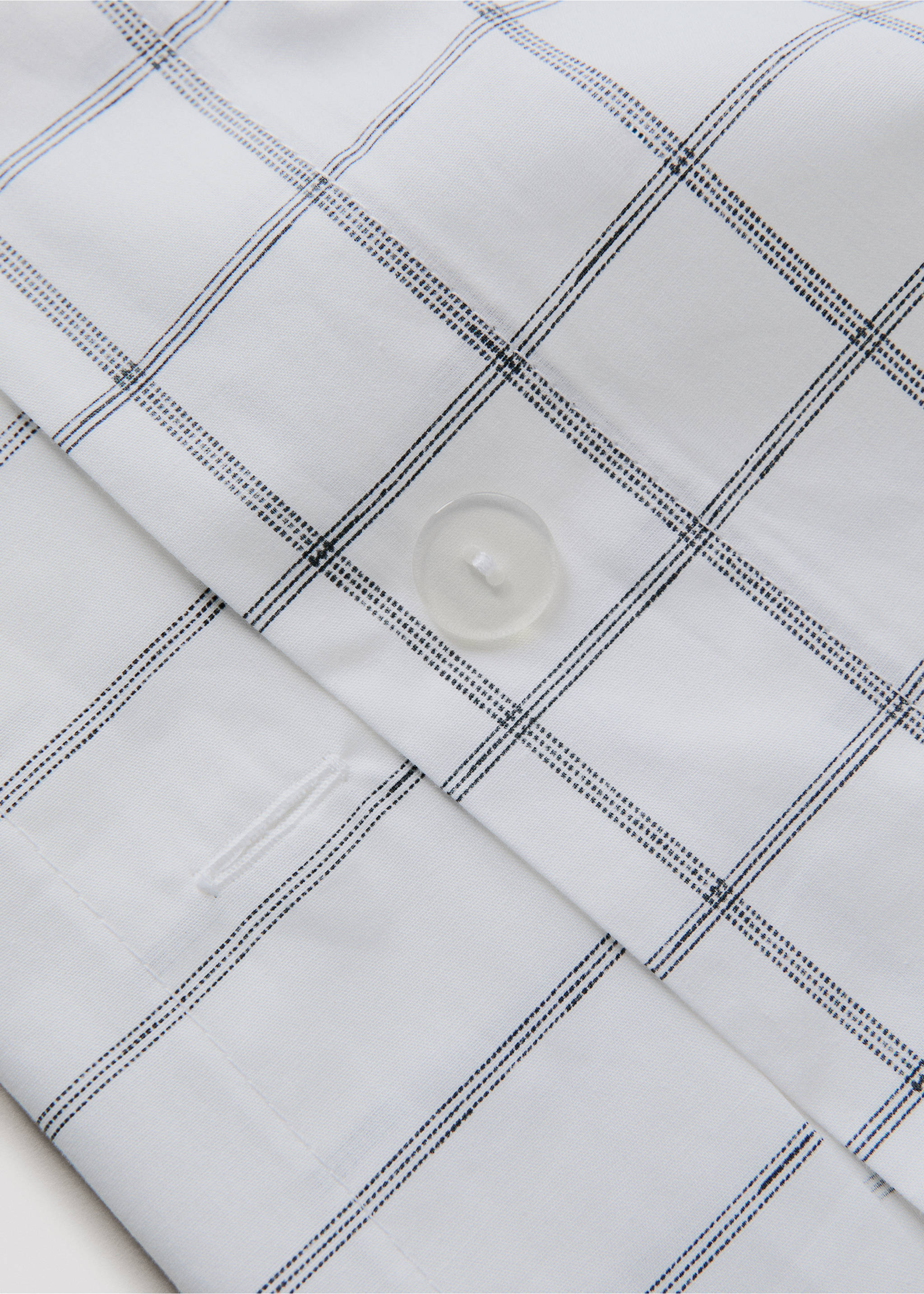 Reversible duvet cover checks and stripes Bed 180/200 cm - Details of the article 2, Grey. Ref: 27002977-00.