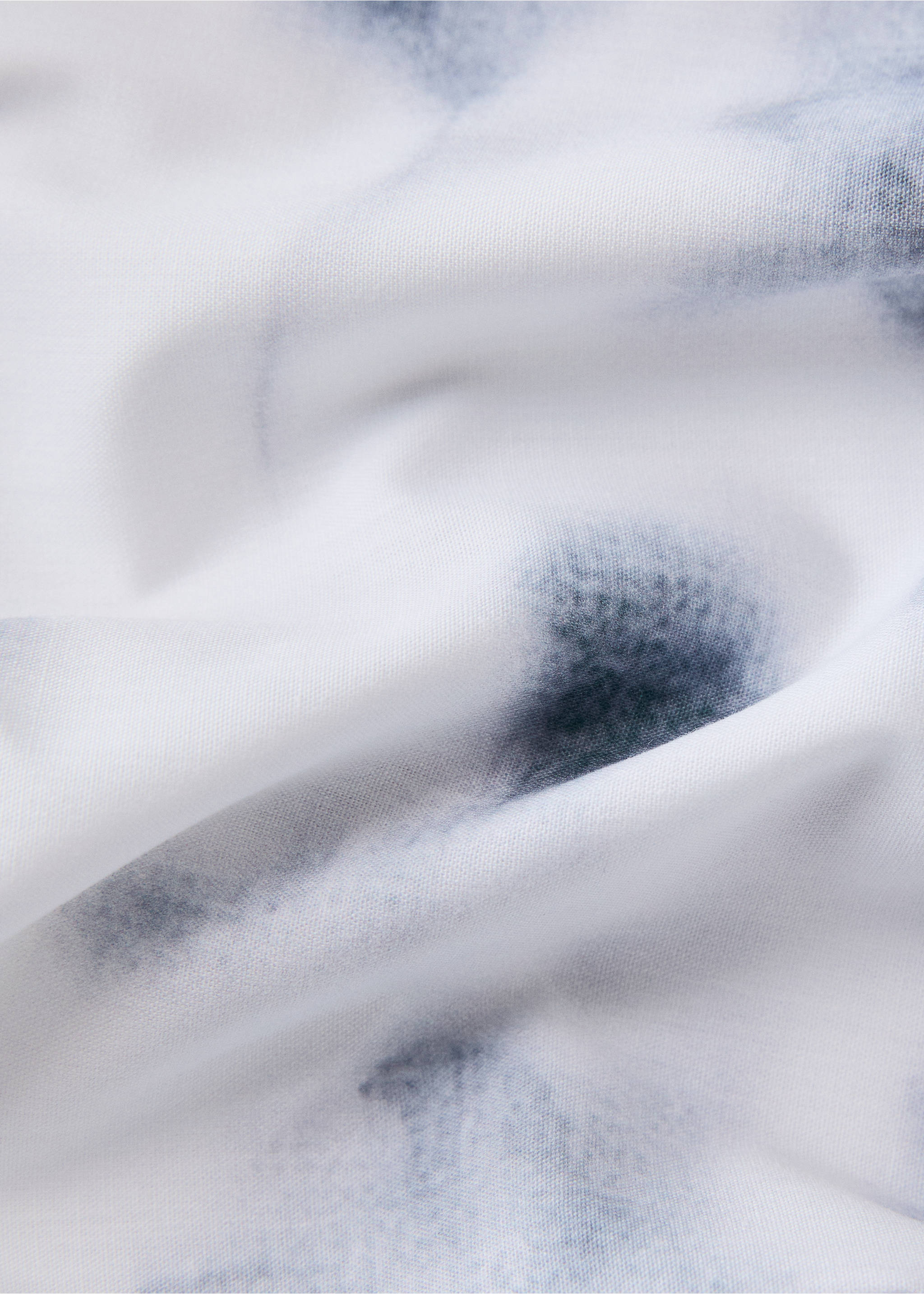 Faded floral percale duvet cover for 90 cm bed - Details of the article 2, Blue. Ref: 27002982-00.