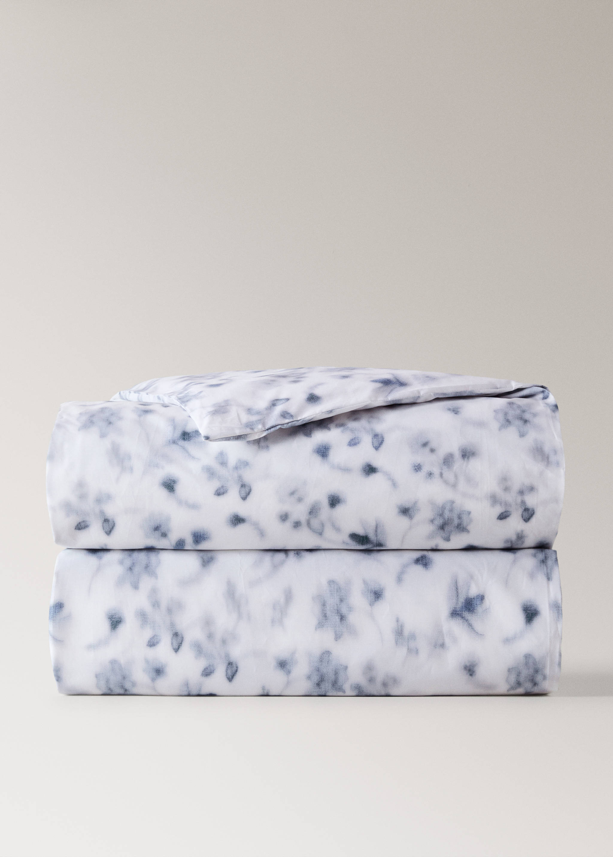 Percale duvet cover with blurred floral design for 180/200-cm bed - Article without model