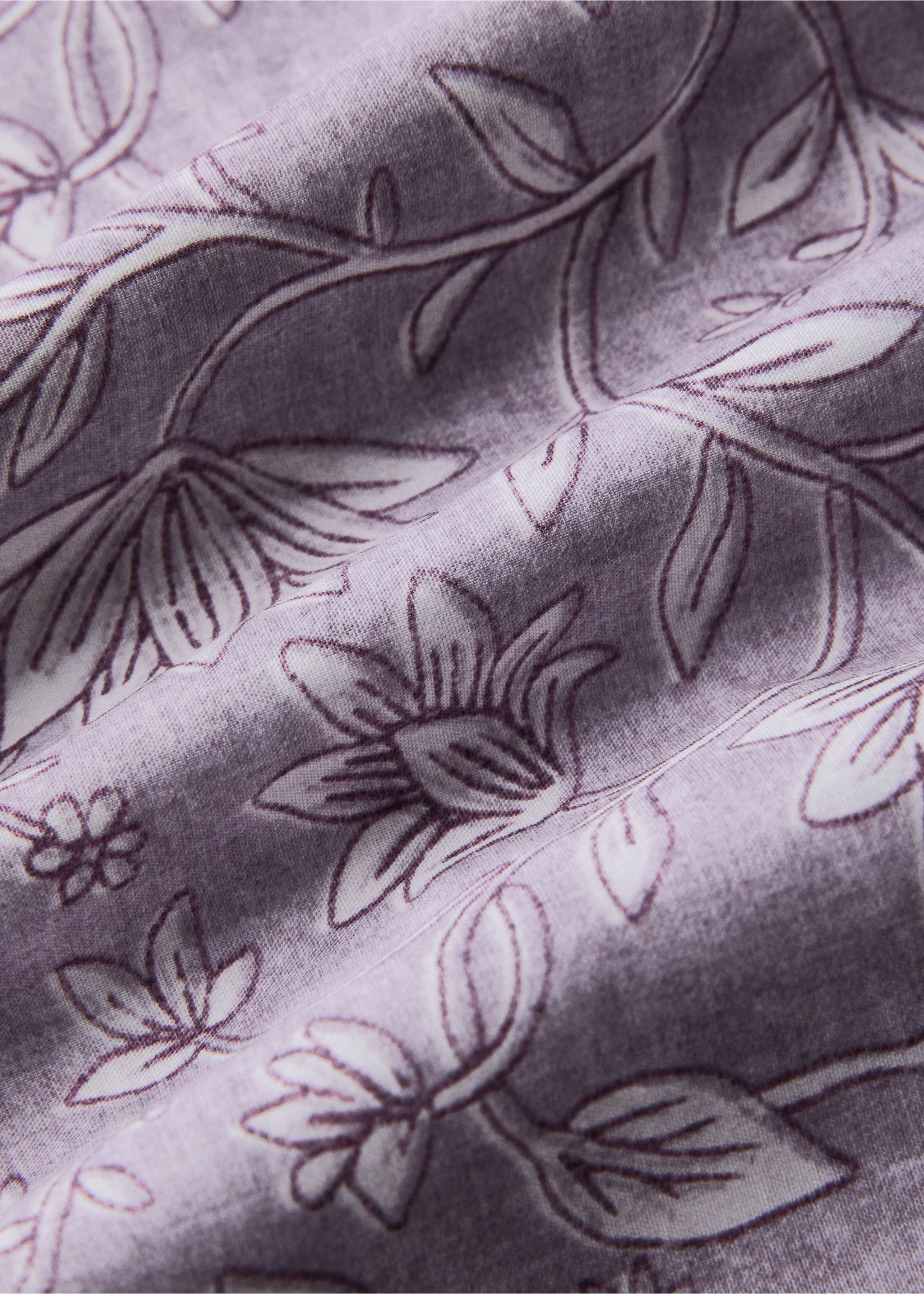 Reversible floral stripe duvet cover for a 90 cm bed - Details of the article 3, Light/Pastel Purple. Ref: 27002986-00.