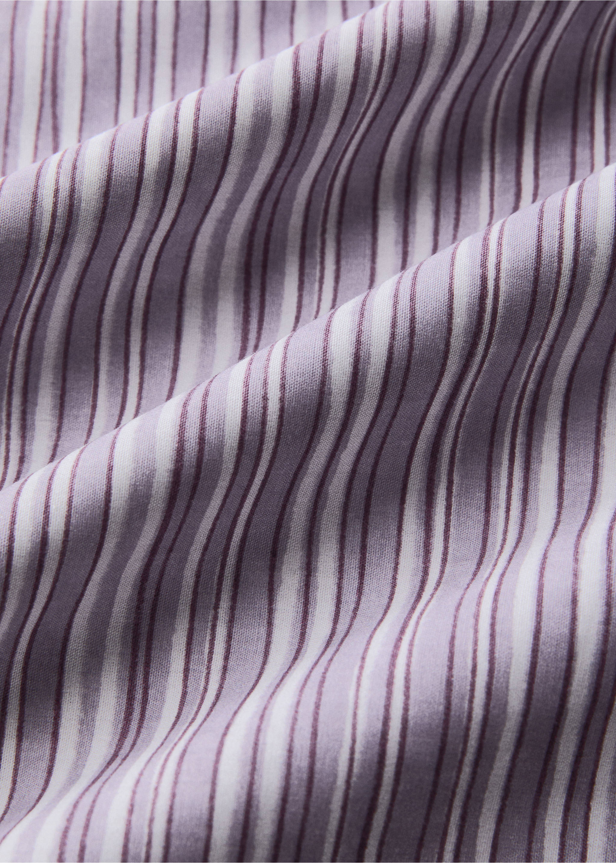 Reversible floral stripe duvet cover for 135/140 cm bed - Details of the article 1, Light/Pastel Purple. Ref: 27002987-00.