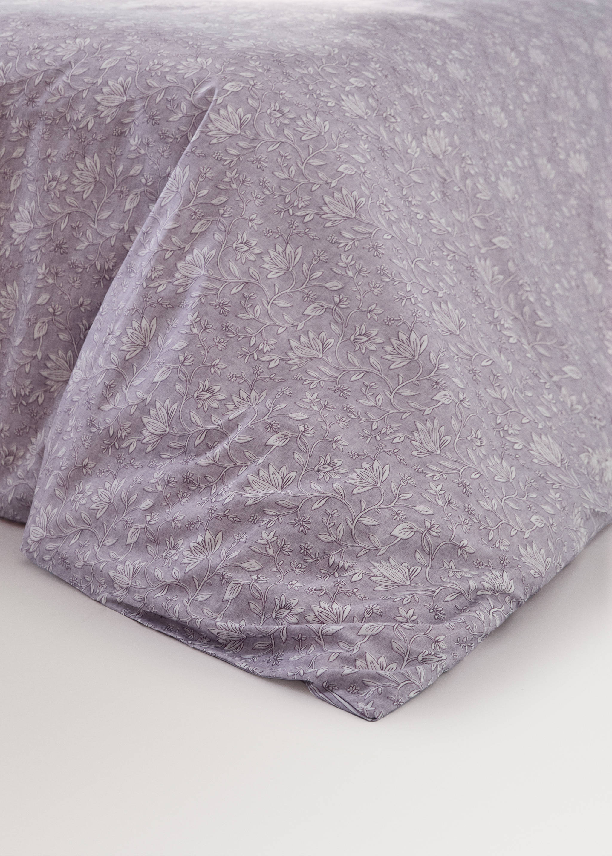 Reversible floral stripe duvet cover for 150/160 cm bed - Details of the article 8