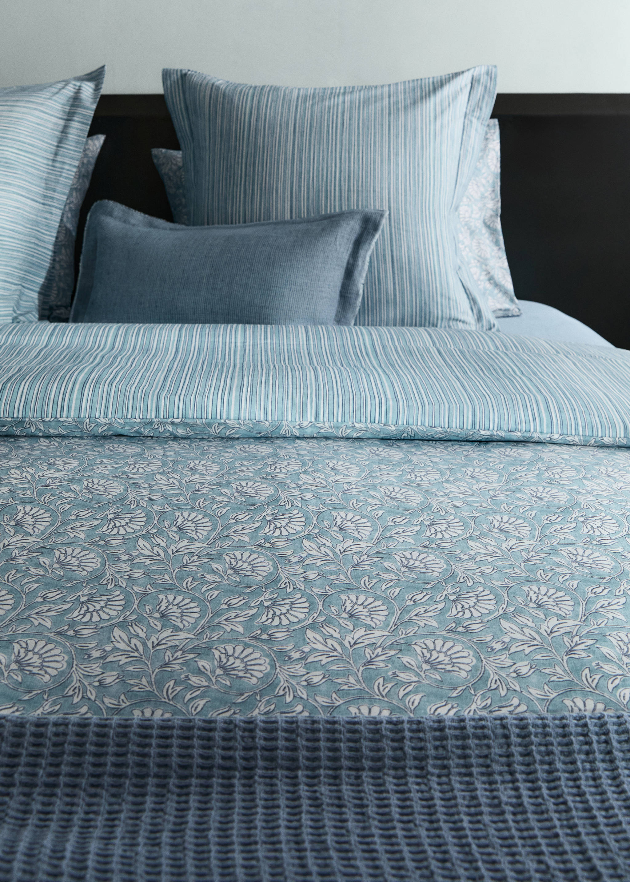 Housse de couette réversible fleur rayures Lit 180/200 cm - Détail de l'article 7