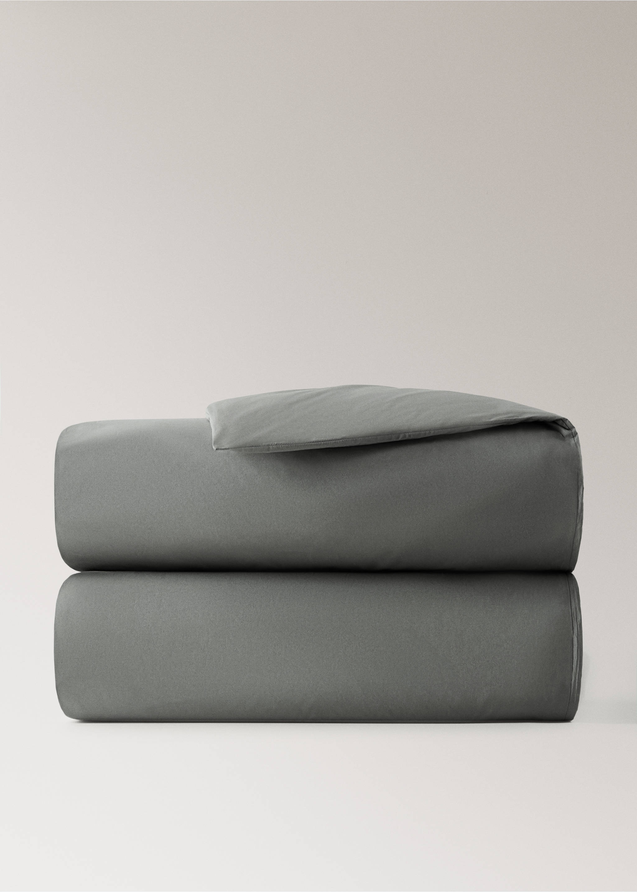 500 thread count percale cotton duvet cover for a 200 cm bed - Article without model, Grey. Ref: 27002994-00.