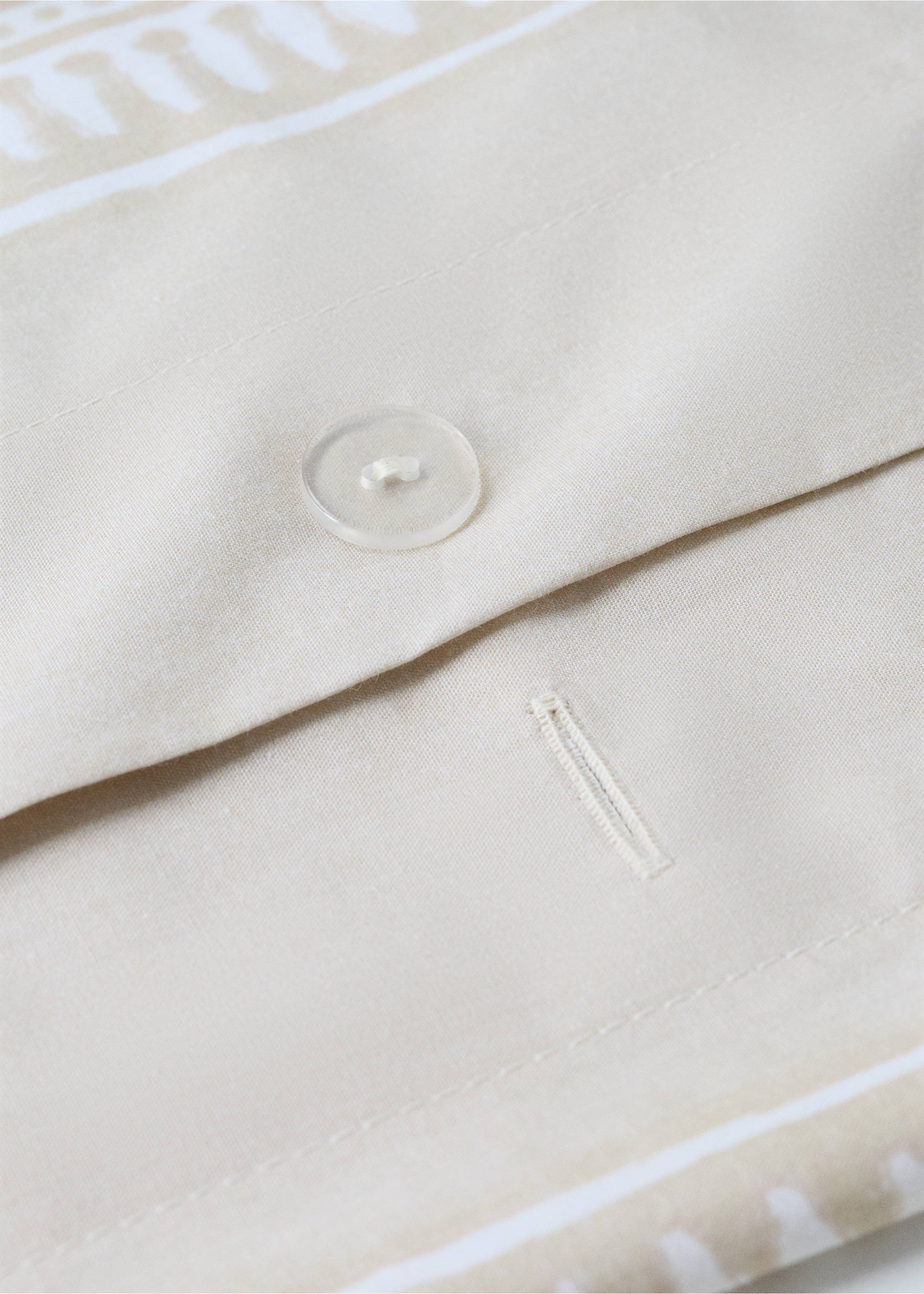 Decorative floral percale duvet cover with striped border for 135/140 cm bed - Details of the article 2, Pastel Green. Ref: 27002996-00.