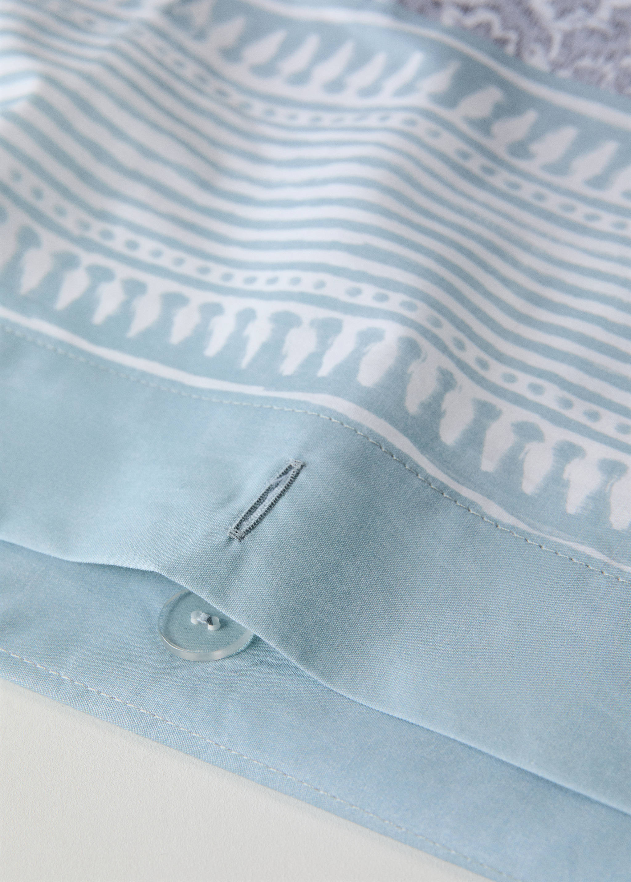 Housse de couette percale fleur décorative frise rayures Lit 135/140 cm - Détail de l'article 2