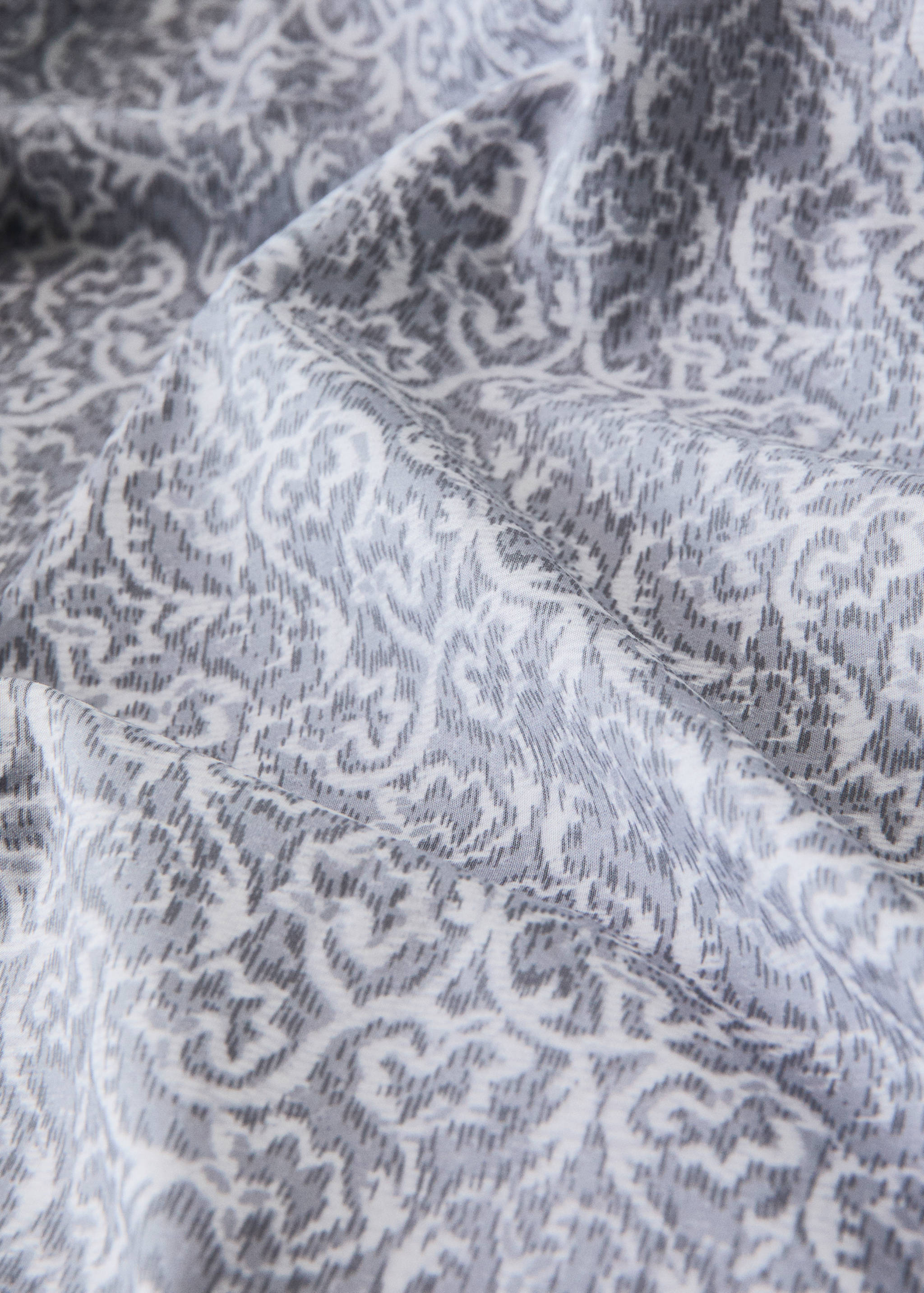 Bettbezug aus Perkal mit dekorativem Blumenmuster und gestreifter Bordüre, Bett 180/200 cm - Detail des Artikels 1