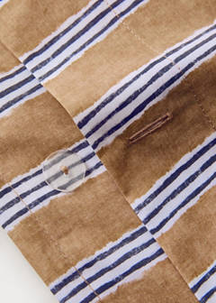 Tricolour striped percale cotton duvet cover for a 90cm bed — Ochre 3