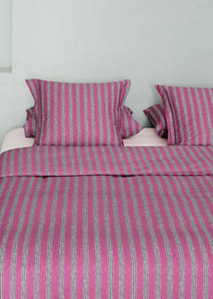 Tricolour striped percale cotton duvet cover for a 90cm bed — Cherry 4