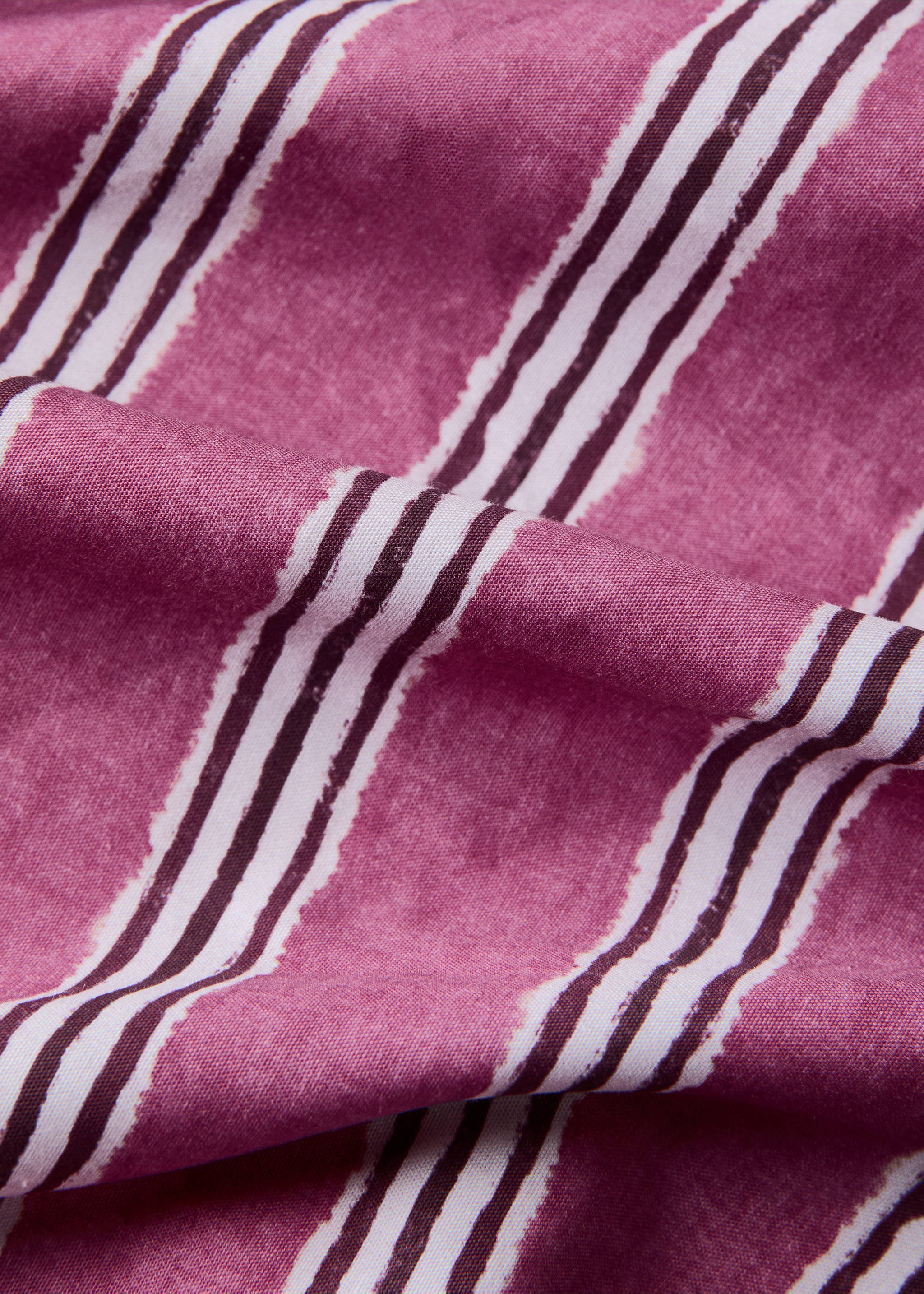 Tricolour striped percale cotton duvet cover for a 90cm bed - Details of the article 1, Cherry. Ref: 27002999-00.