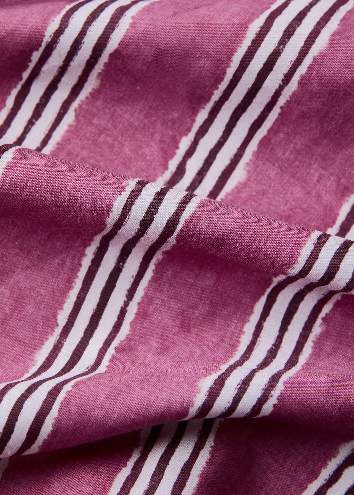 Tricolour striped percale cotton duvet cover for a 90cm bed — Cherry