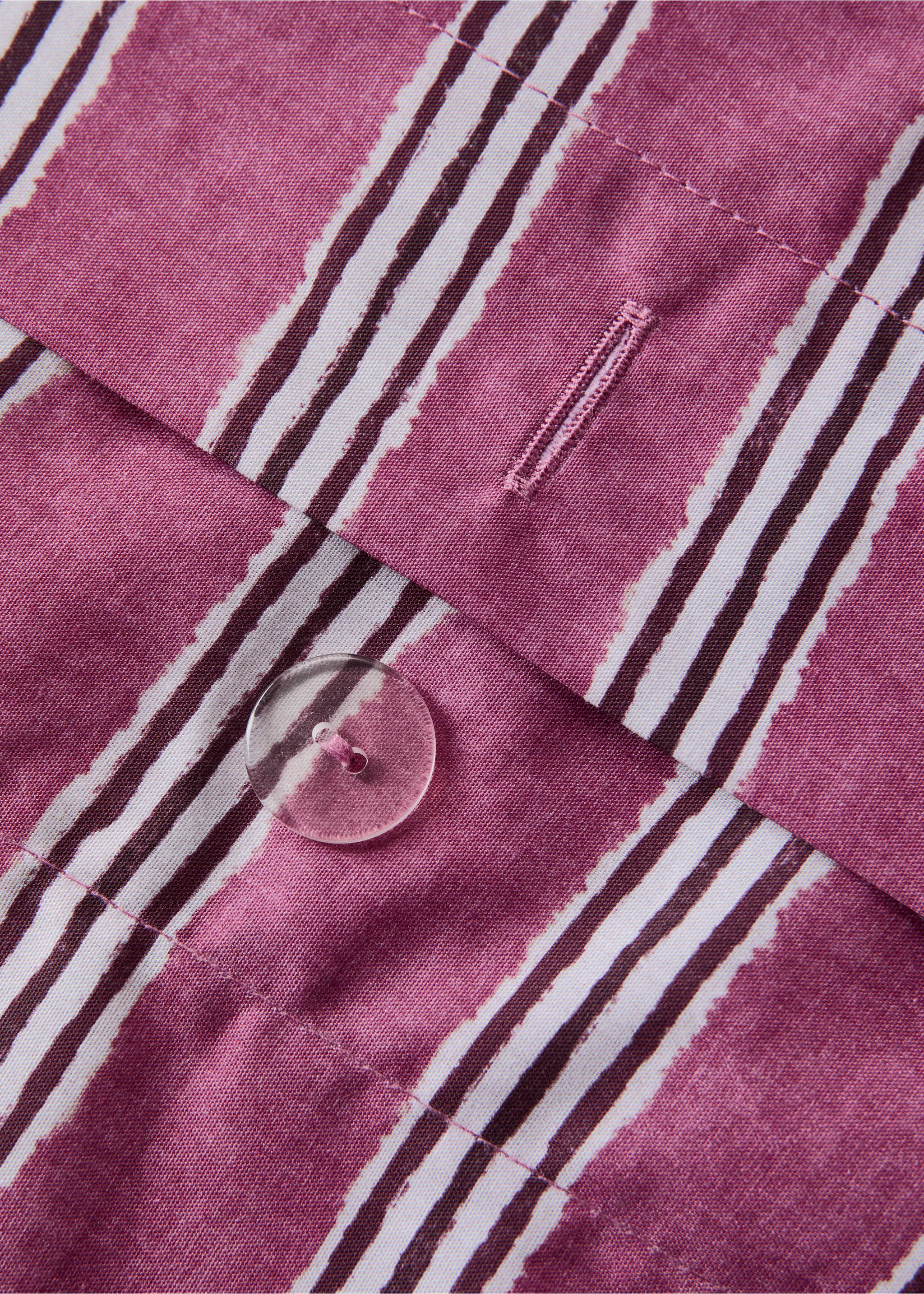 Tricolour striped percale cotton duvet cover for a 90cm bed - Details of the article 2, Cherry. Ref: 27002999-00.