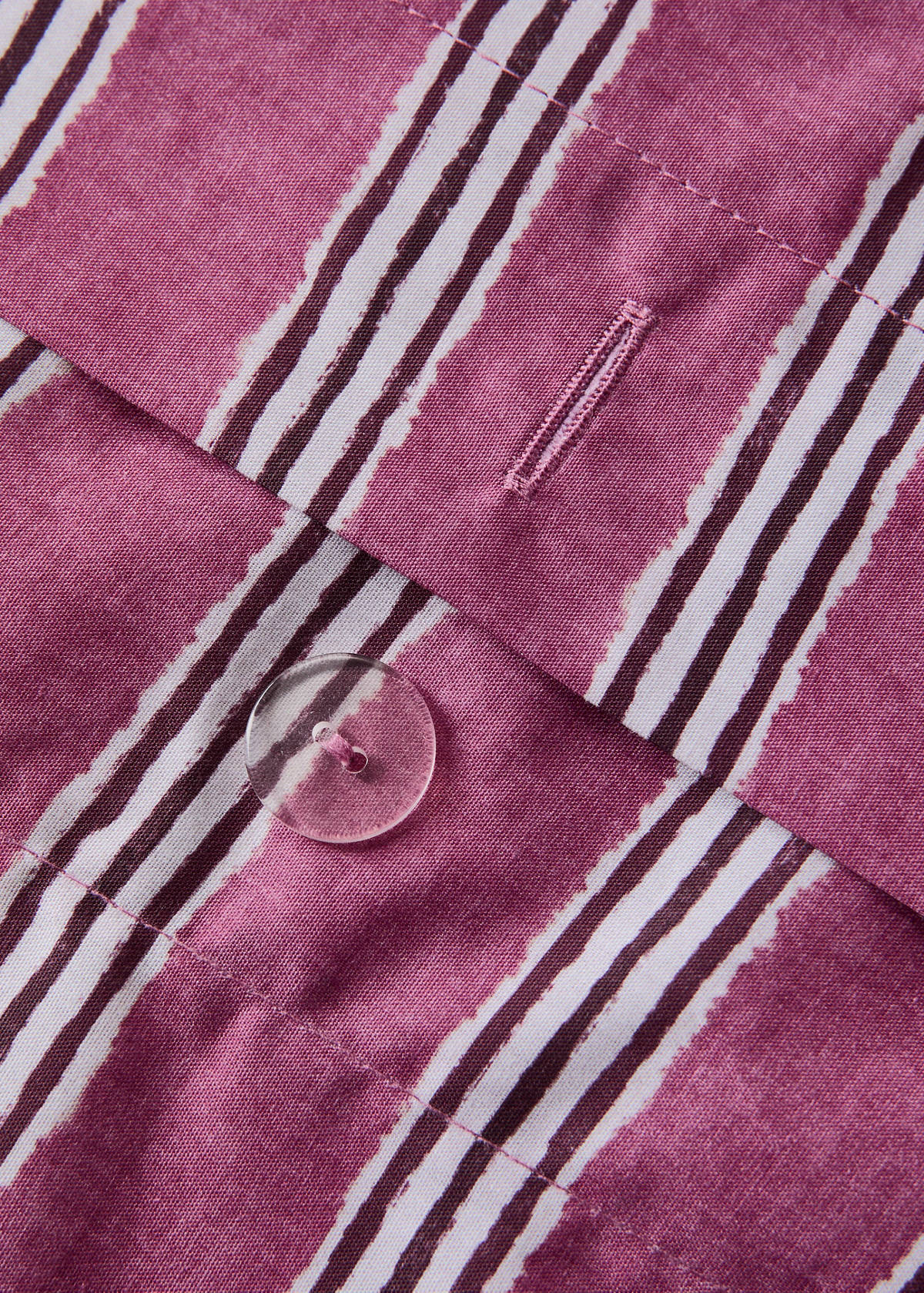 Tricolour striped percale cotton duvet cover for a 90cm bed — Cherry