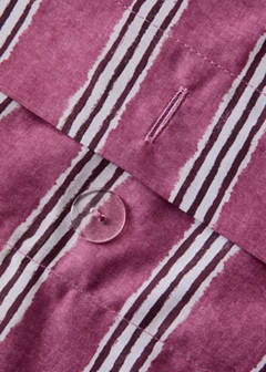 Tricolour striped percale cotton duvet cover for a 90cm bed — Cherry 3