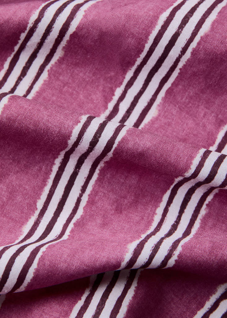 Tricolour striped percale cotton duvet cover for 180/200cm bed — Cherry