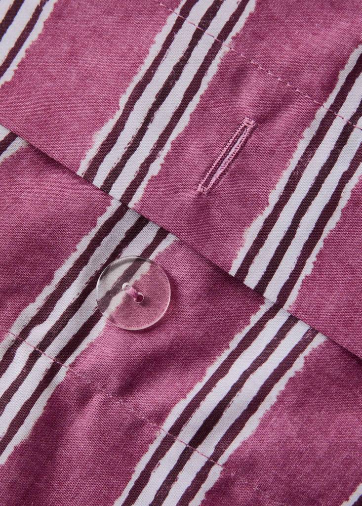 Tricolour striped percale cotton duvet cover for 180/200cm bed — Cherry