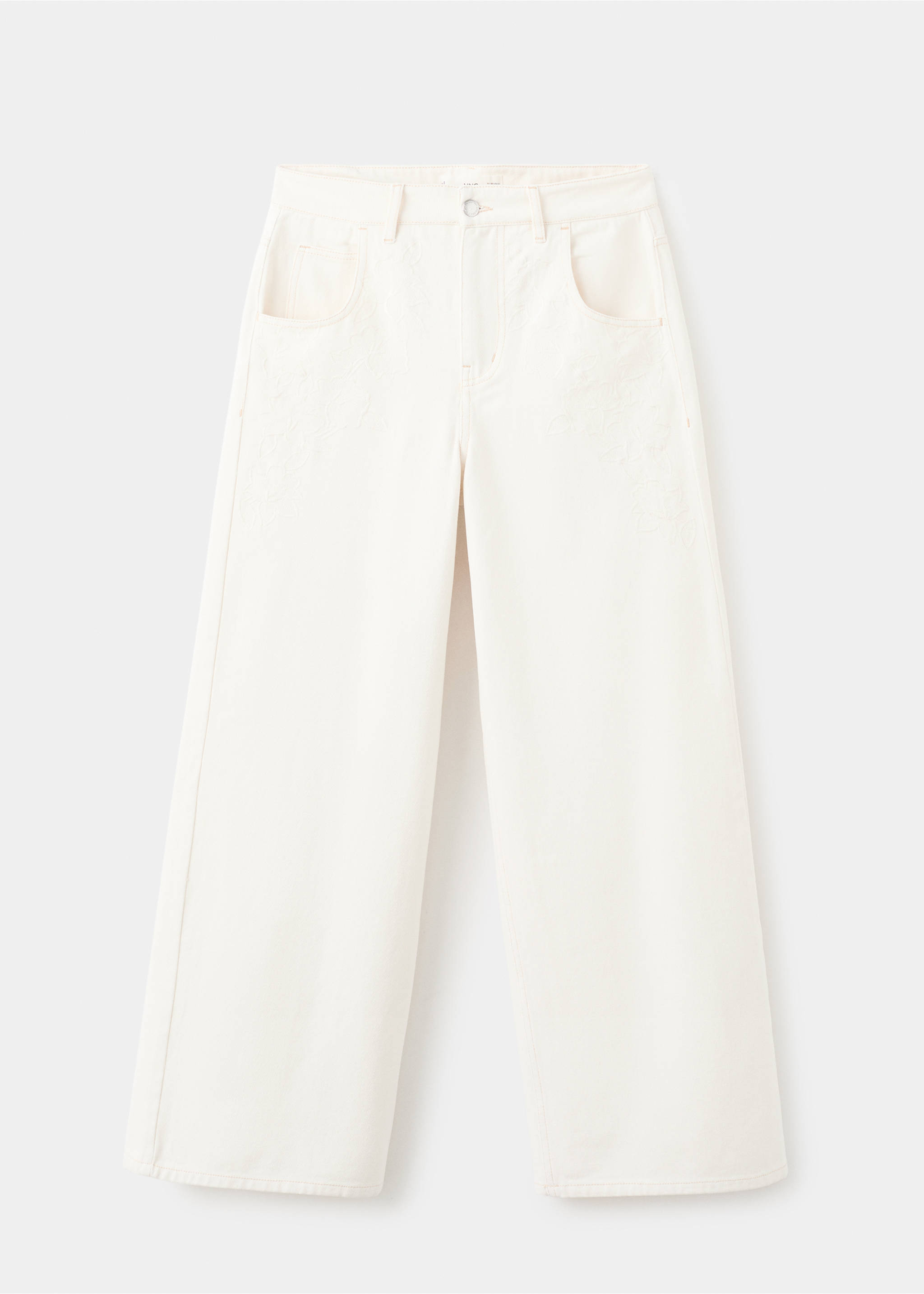 Wide leg mid-rise jeans - Article without model, Off White. Ref: 27003279-00.