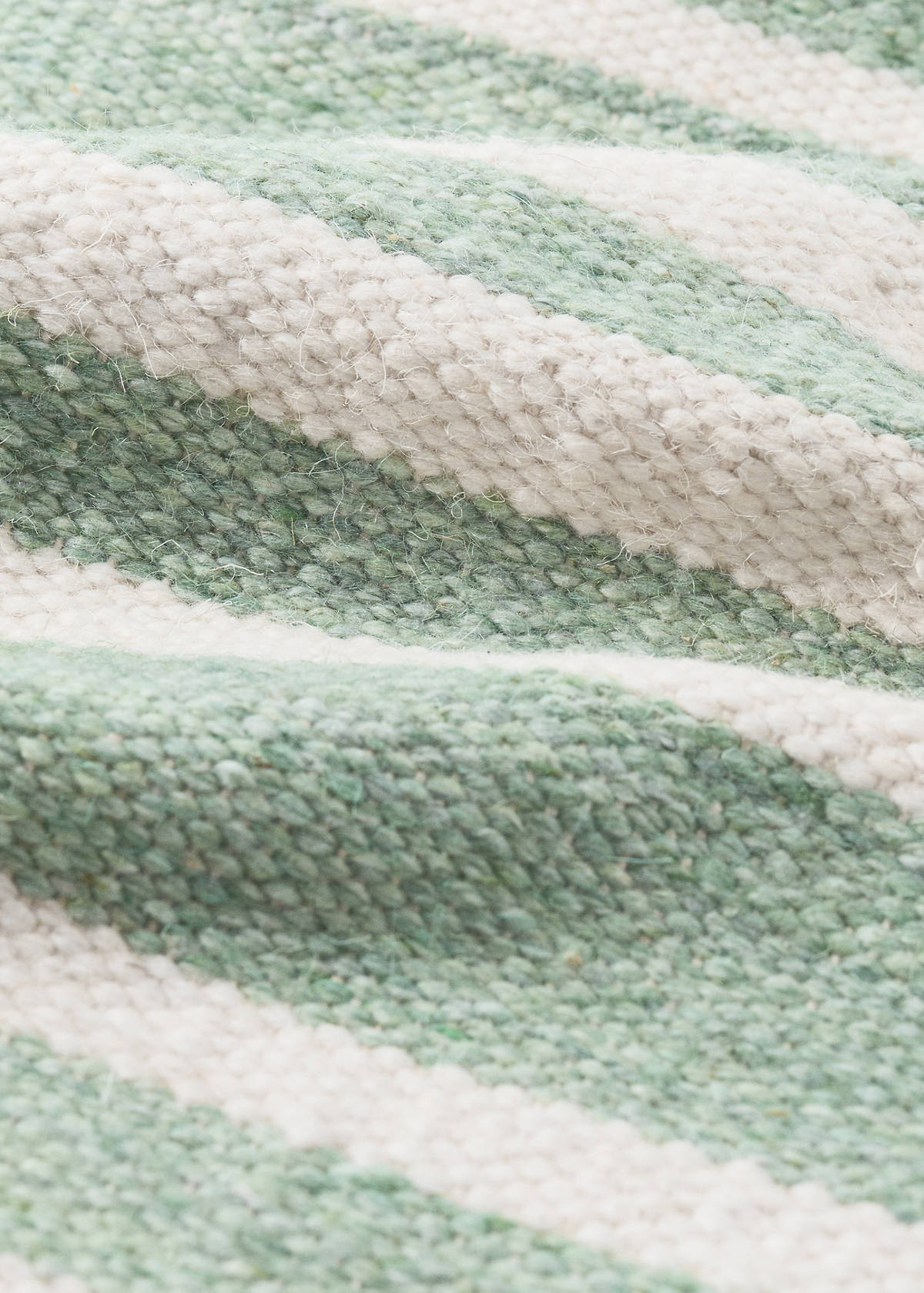 Large striped wool carpet — Green