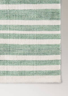 Large striped wool carpet — Green 3