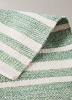 Large striped wool carpet — Green 4