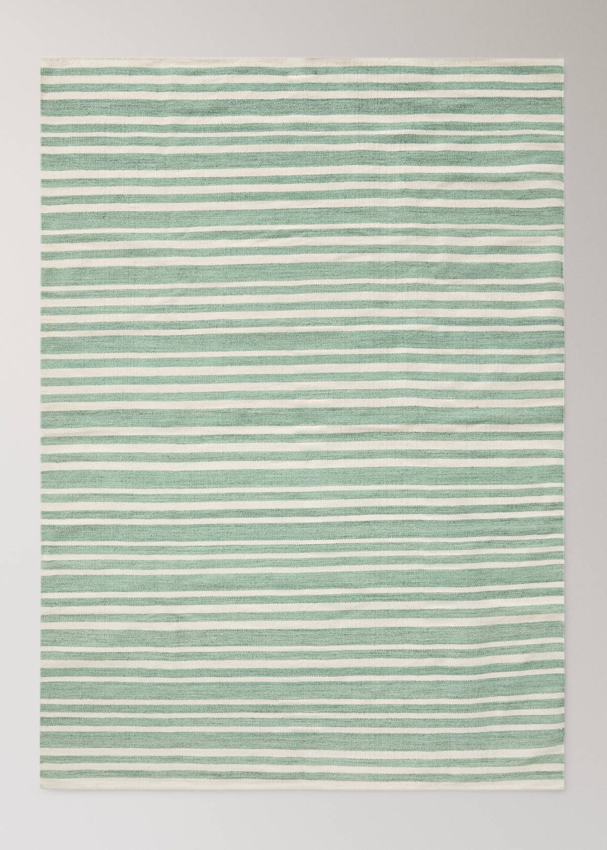 Large striped wool carpet — Green