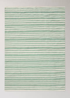 Large striped wool carpet — Green 5
