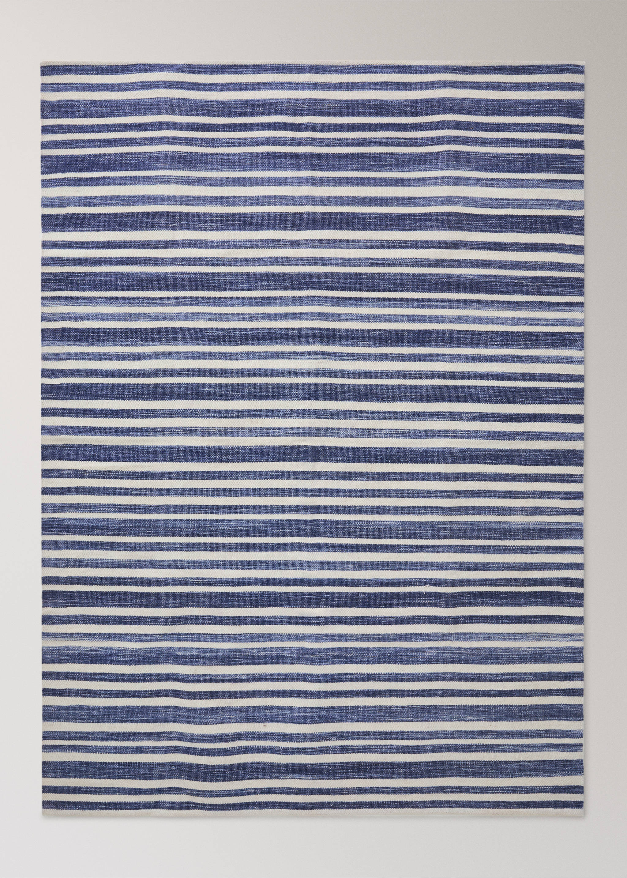 Large striped wool carpet - Article without model, Blue. Ref: 27003281-00.