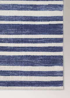 Large striped wool carpet — Blue 3