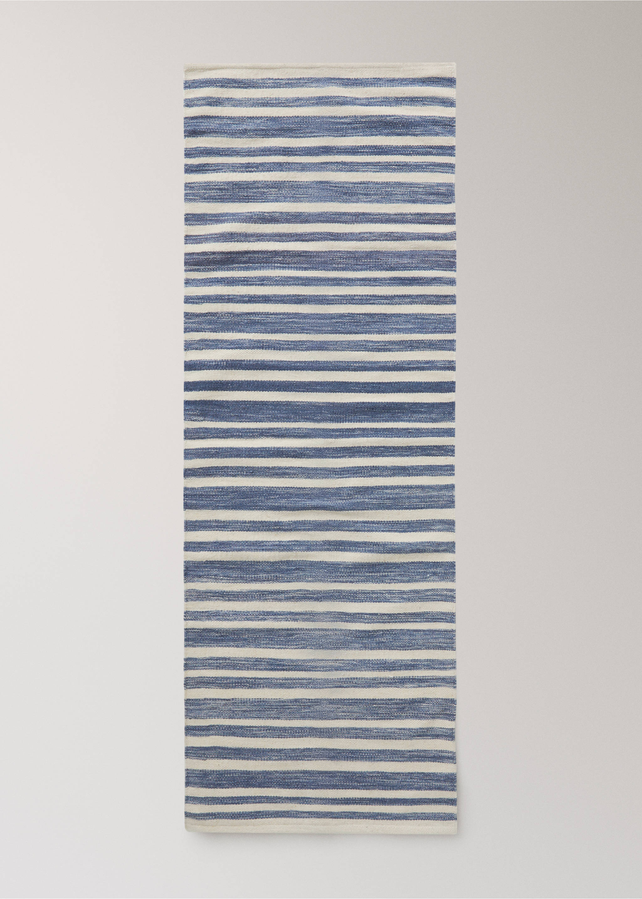 Large wool striped rug - Article without model, Blue. Ref: 27003282-00.