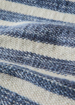 Large wool striped rug — Blue 2