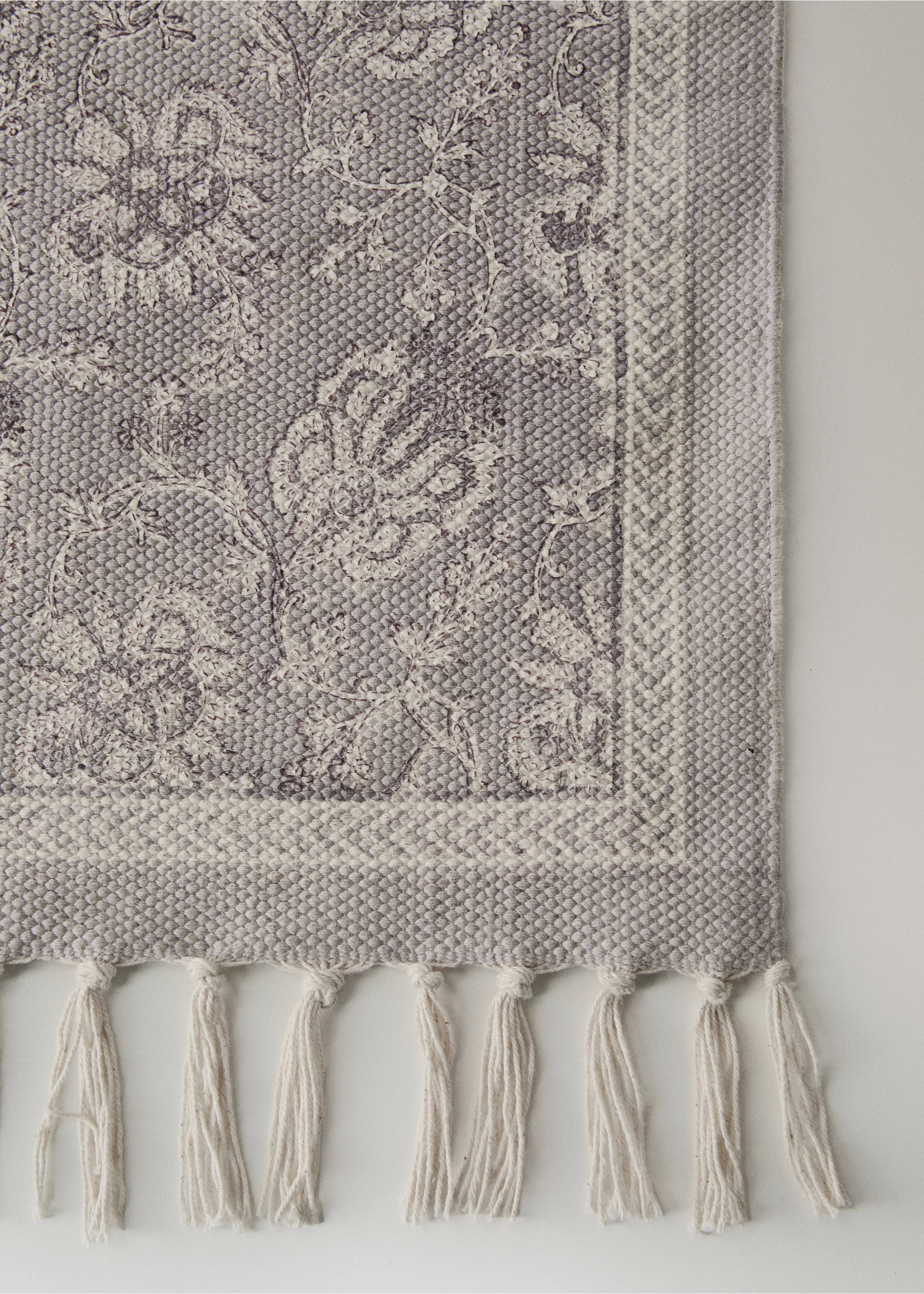 Kleiner Baumwollteppich mit Blumenmuster - Detail des Artikels 2, Lila. Ref: 27003284-00.