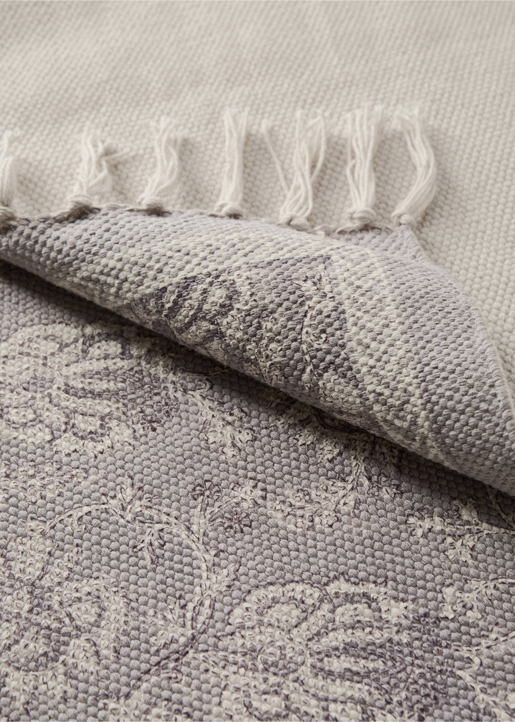 Kleiner Baumwollteppich mit Blumenmuster - Detail des Artikels 3, Lila. Ref: 27003284-00.