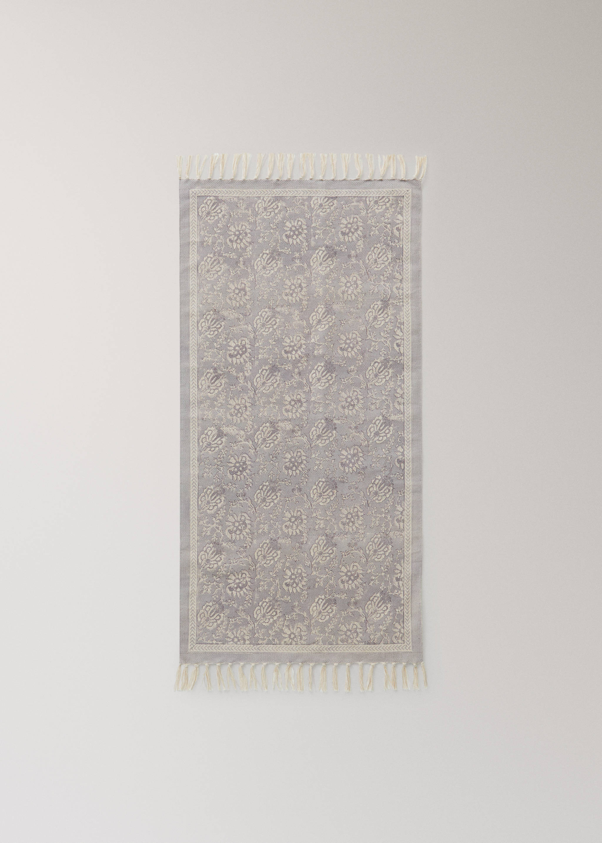 Small cotton rug with floral pattern - Article without model, Lilac. Ref: 27003284-00.