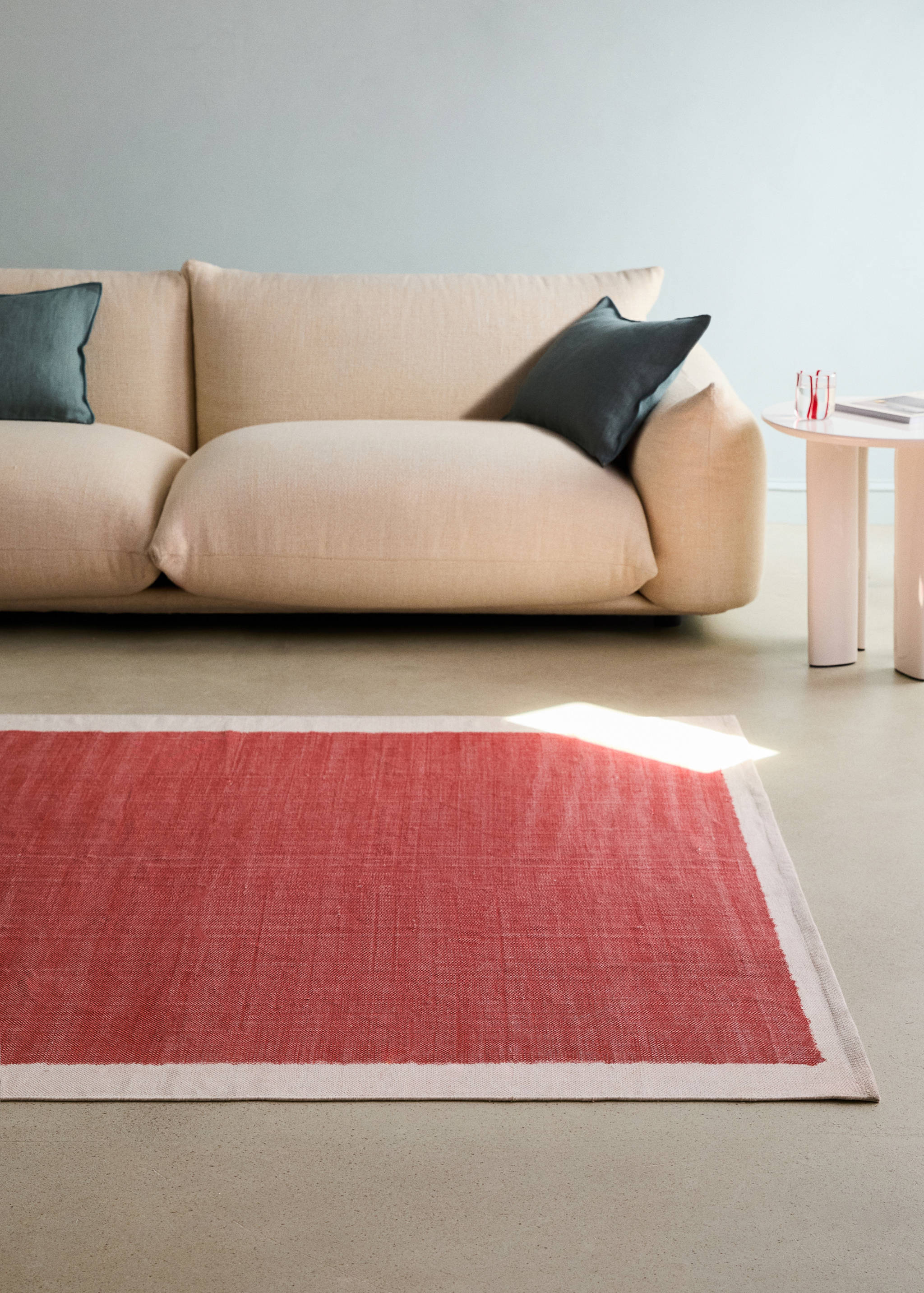 Bicolour printed cotton carpet - General plane