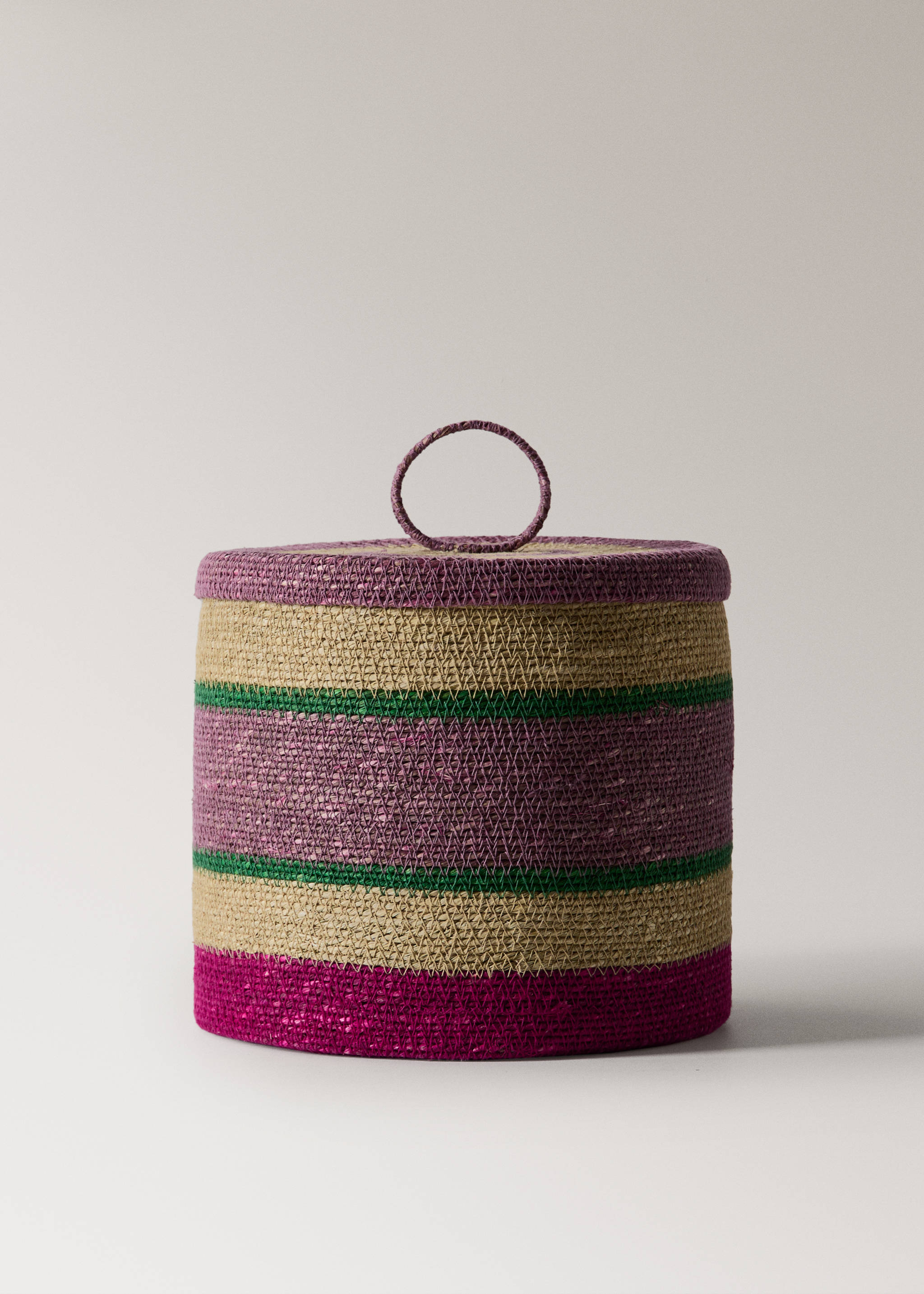 Medium coloured 100% seaweed basket with lid - Article without model